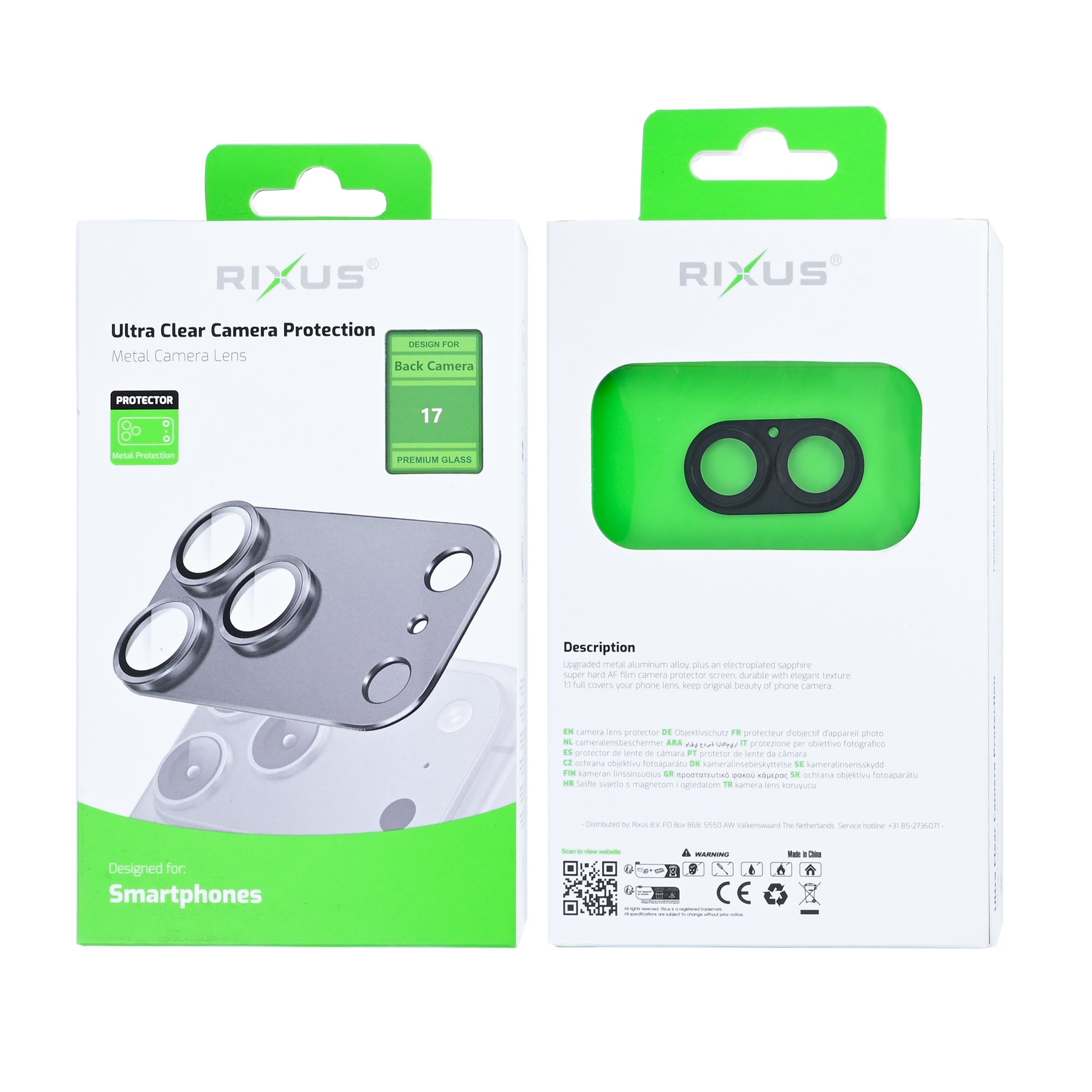 Rixus Ultra Clear Kamera Protection für Apple iPhone 17 Black