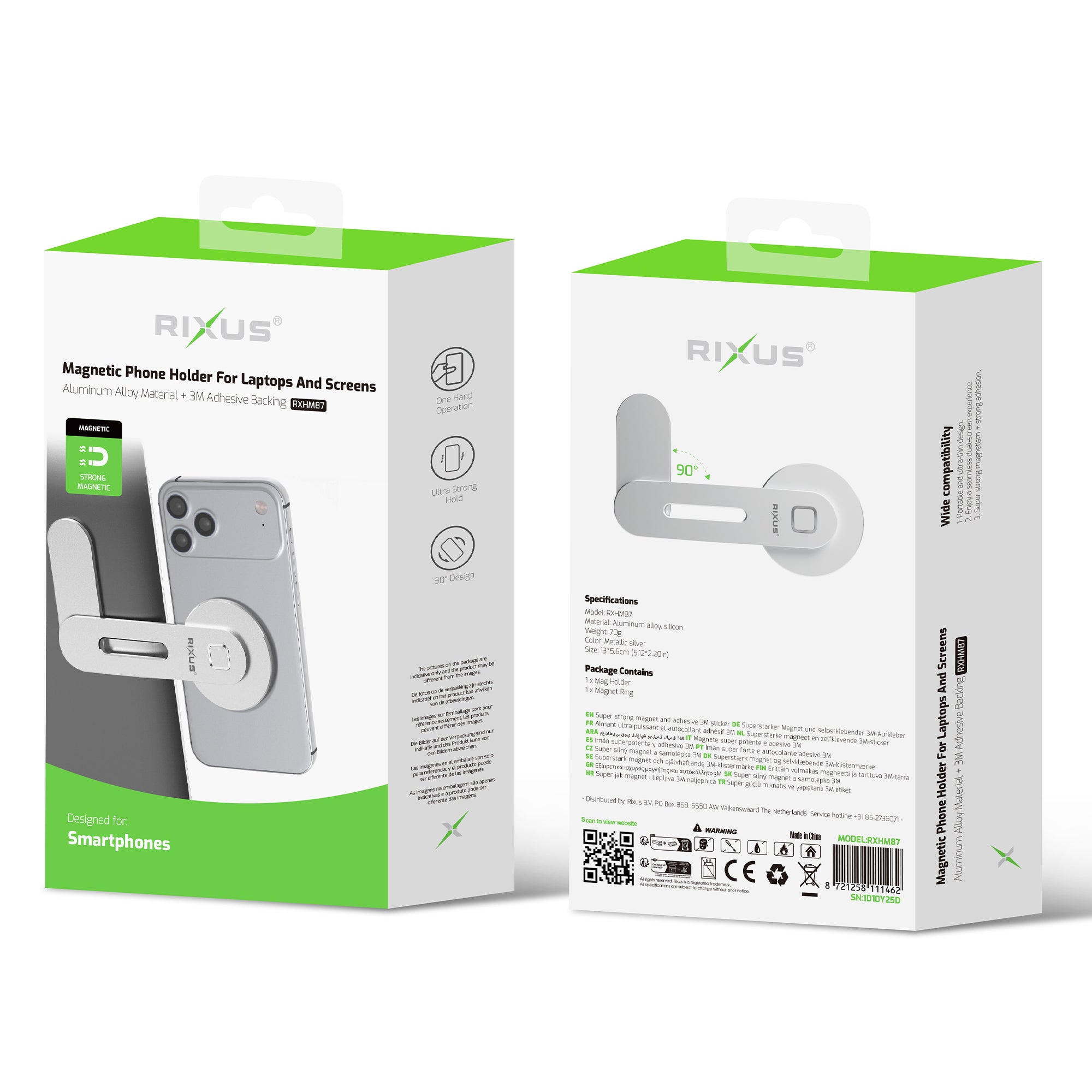 Rixus RXHM87 Magnetic Phone Holder für Laptops und Screens – Bild 5