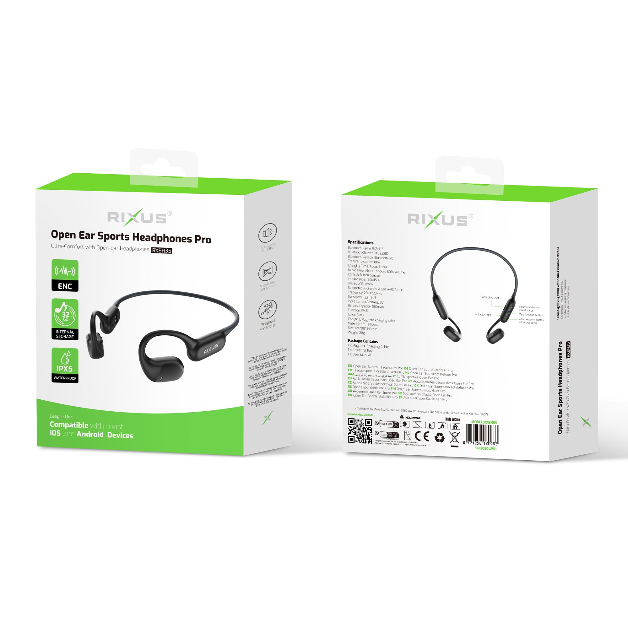 Rixus RXBH35 Open Ear Sports Headphones Pro – Bild 5