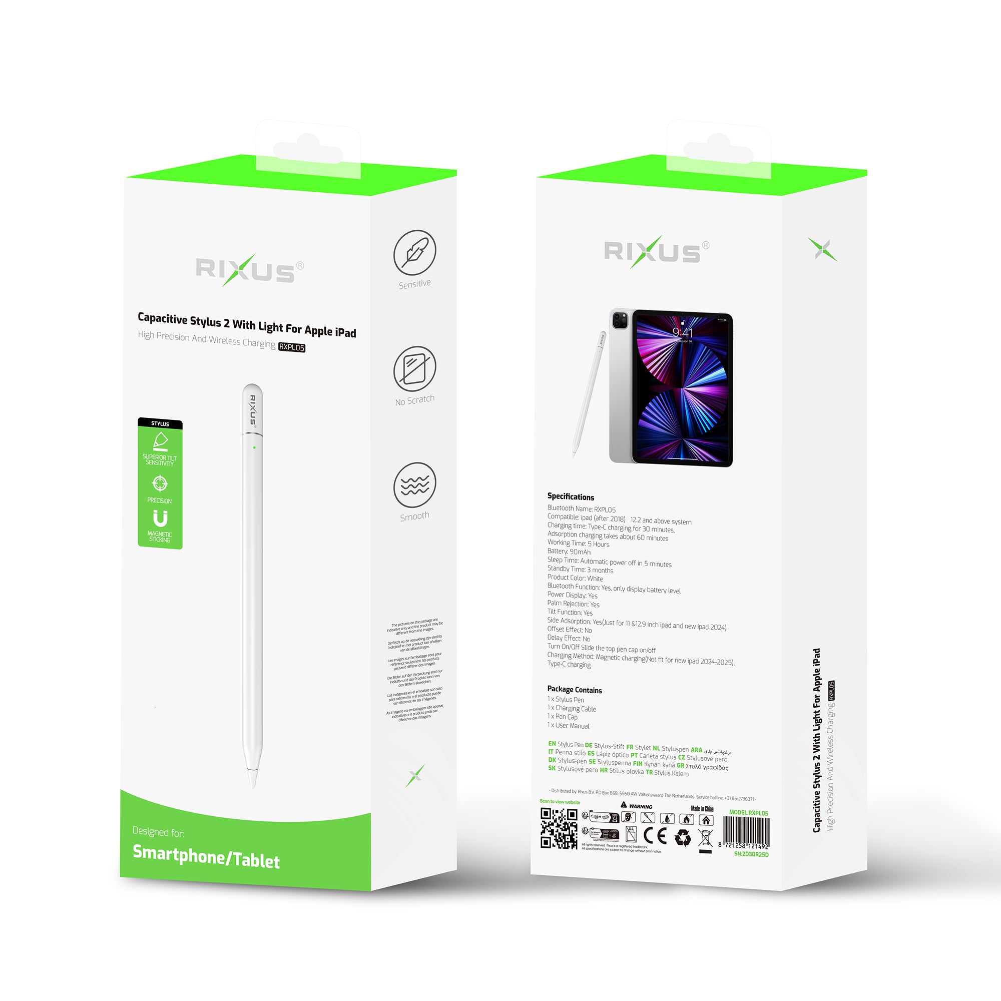 Rixus RXPL05 Smooth Writing Capacitive Stylus 2 mit Light für Apple iPad – Bild 5