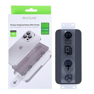 Rixus Privacy Panzerglas mit Fit Box für Apple iPhone 17 Pro Max