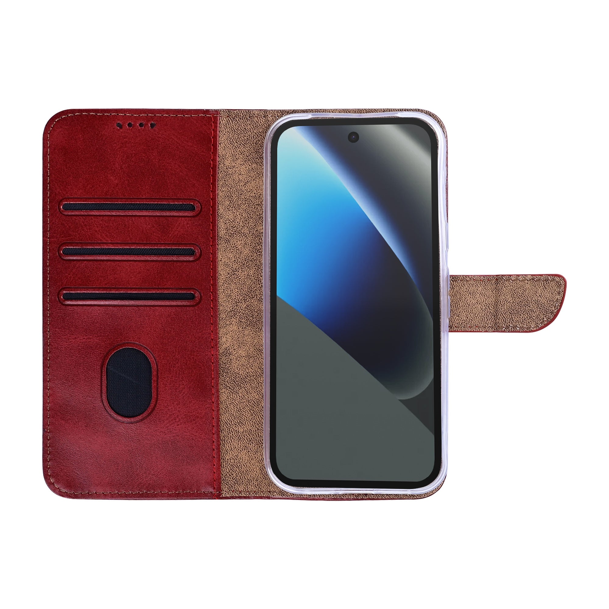 Rixus Buchhülle für Google Pixel 10a Dark Red – Bild 5