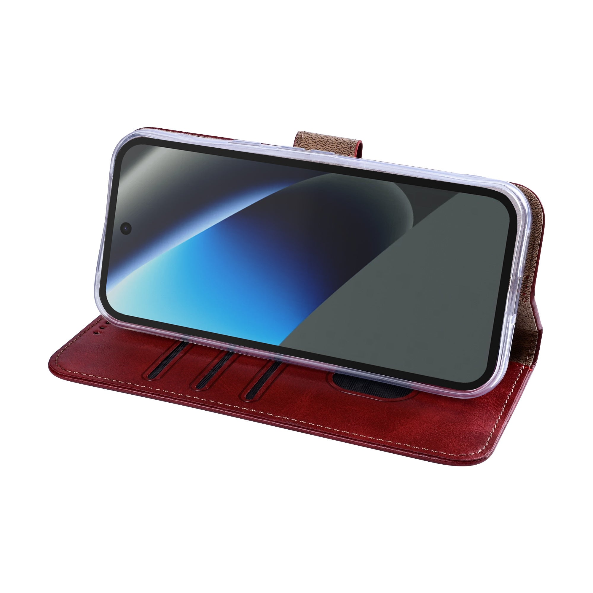 Rixus Buchhülle für Google Pixel 10a Dark Red – Bild 6