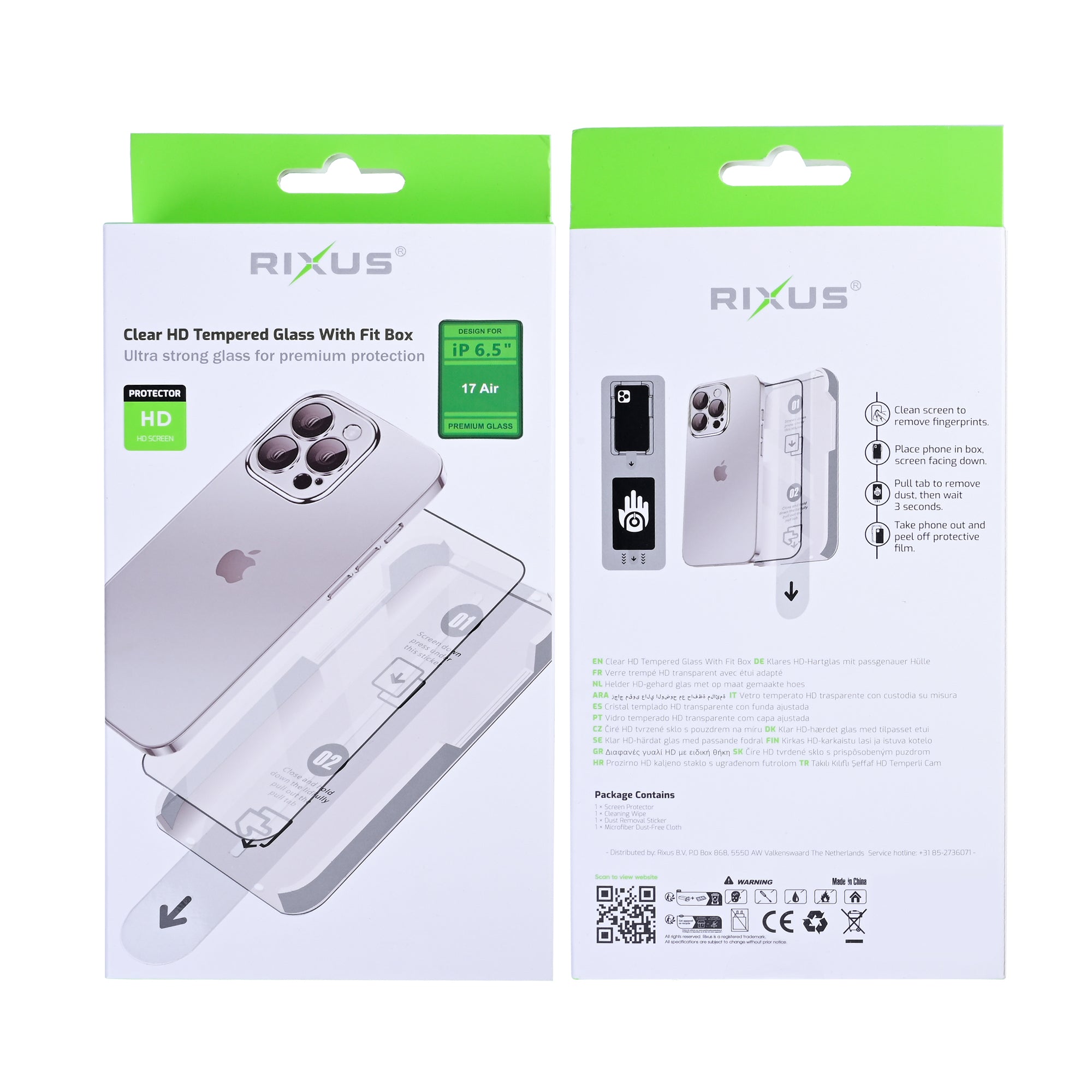 Rixus Clear HD Panzerglas mit Fit Box für Apple iPhone 17 Air – Bild 2