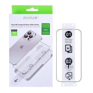 Rixus Clear HD Panzerglas mit Fit Box für Apple iPhone 16 Pro