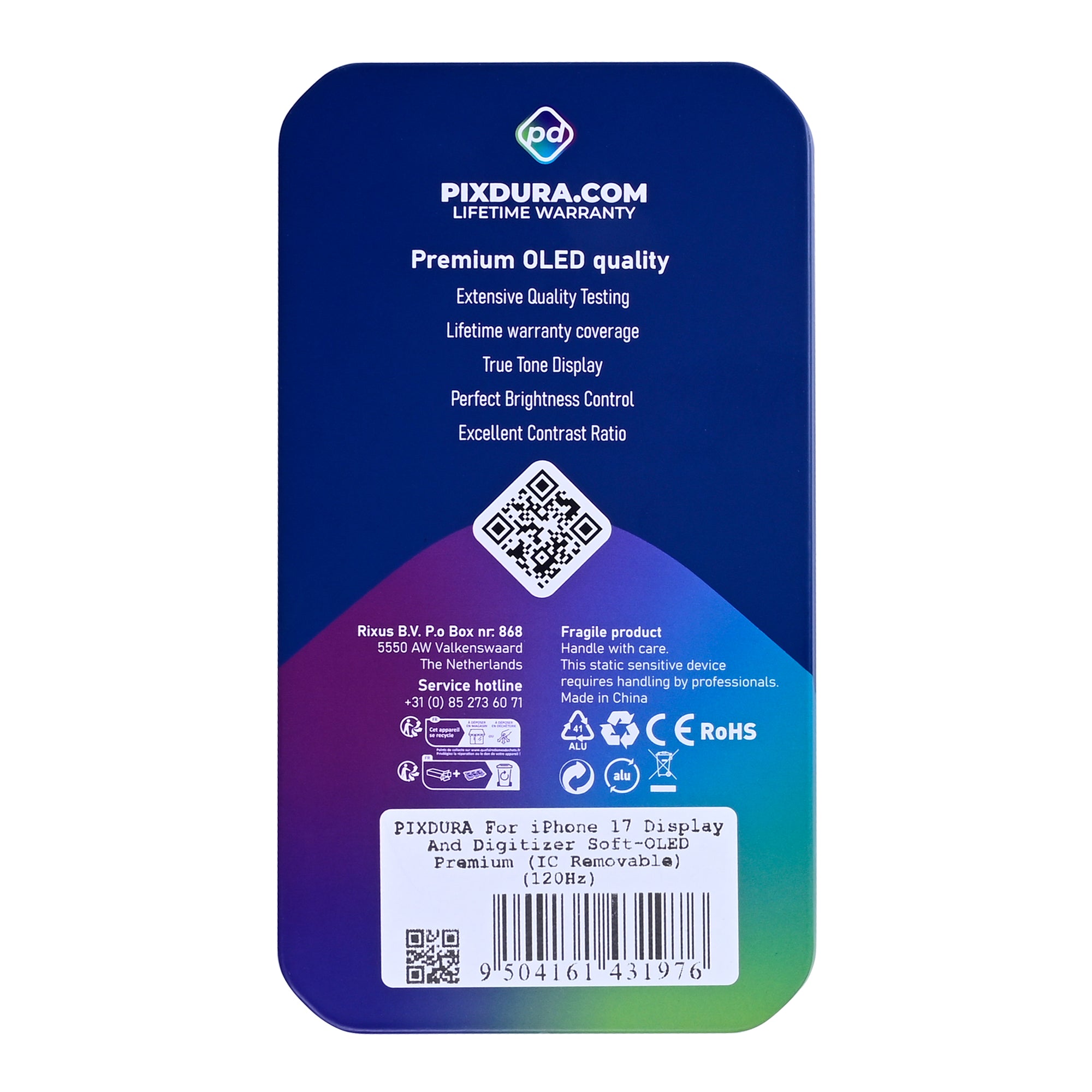 PIXDURA Display für iPhone 17 Soft OLED Premium 120Hz Touchscreen – Bild 7