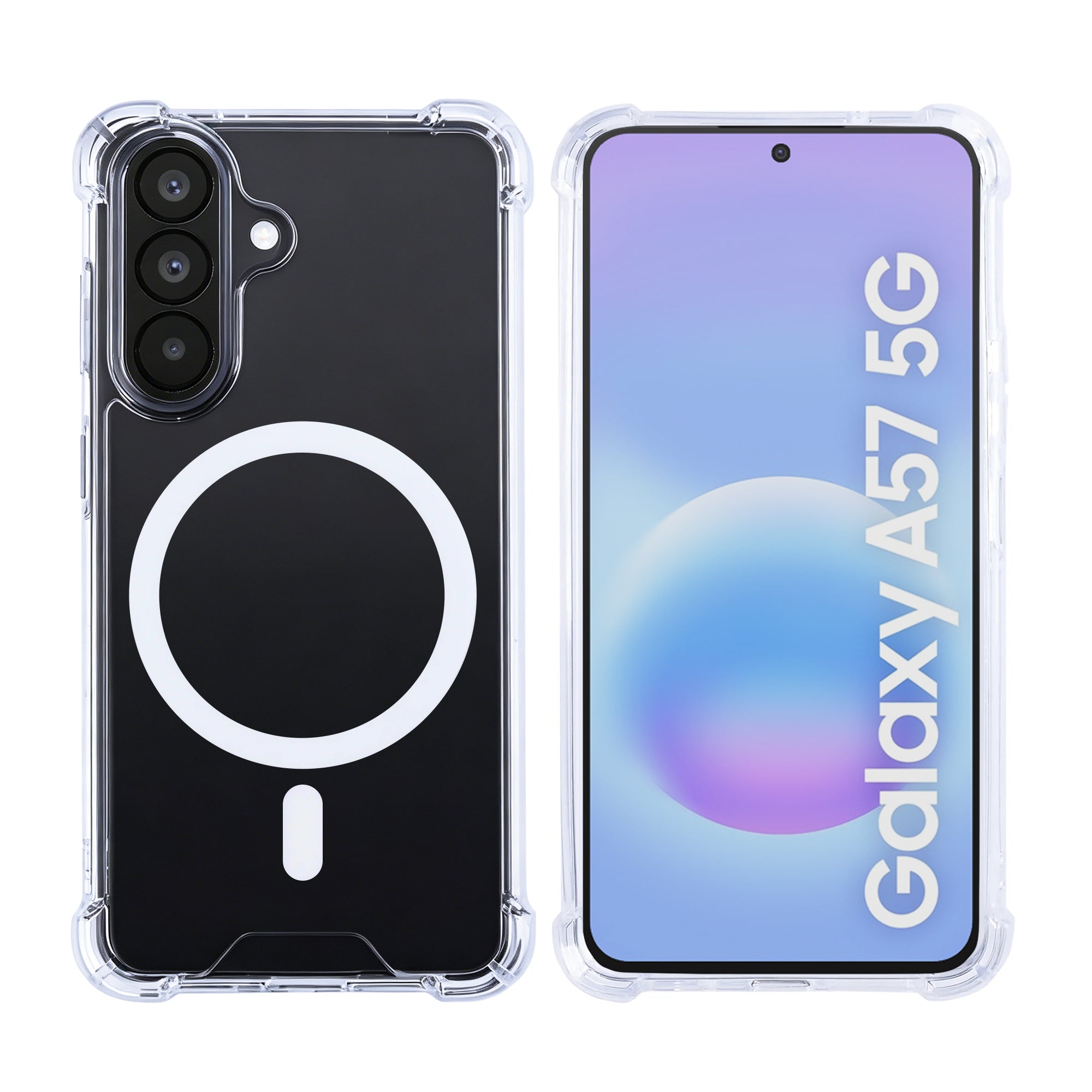 Rixus Anti-Burst Hülle mit MagSafe kompatibel für Samsung Galaxy A57 Transparent – Bild 3
