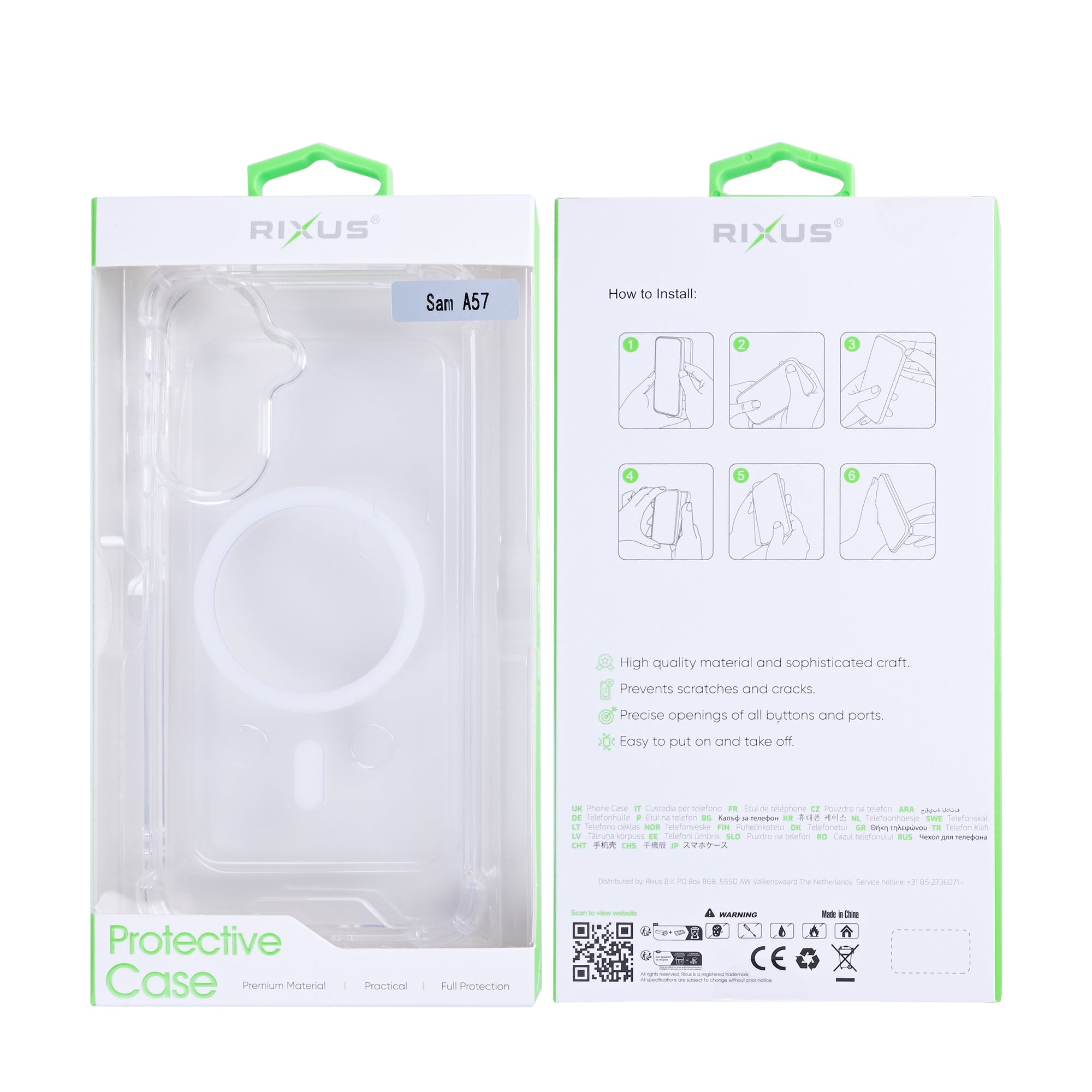 Rixus Anti-Burst Hülle mit MagSafe kompatibel für Samsung Galaxy A57 Transparent – Bild 6