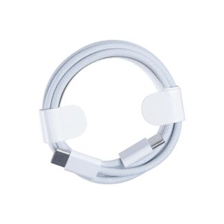 Für Apple iPhone 15 Series, 16 Series, 17 Series USB-C To USB-C Woven Kabel 100cm 60W White Bulk (Round Fold)