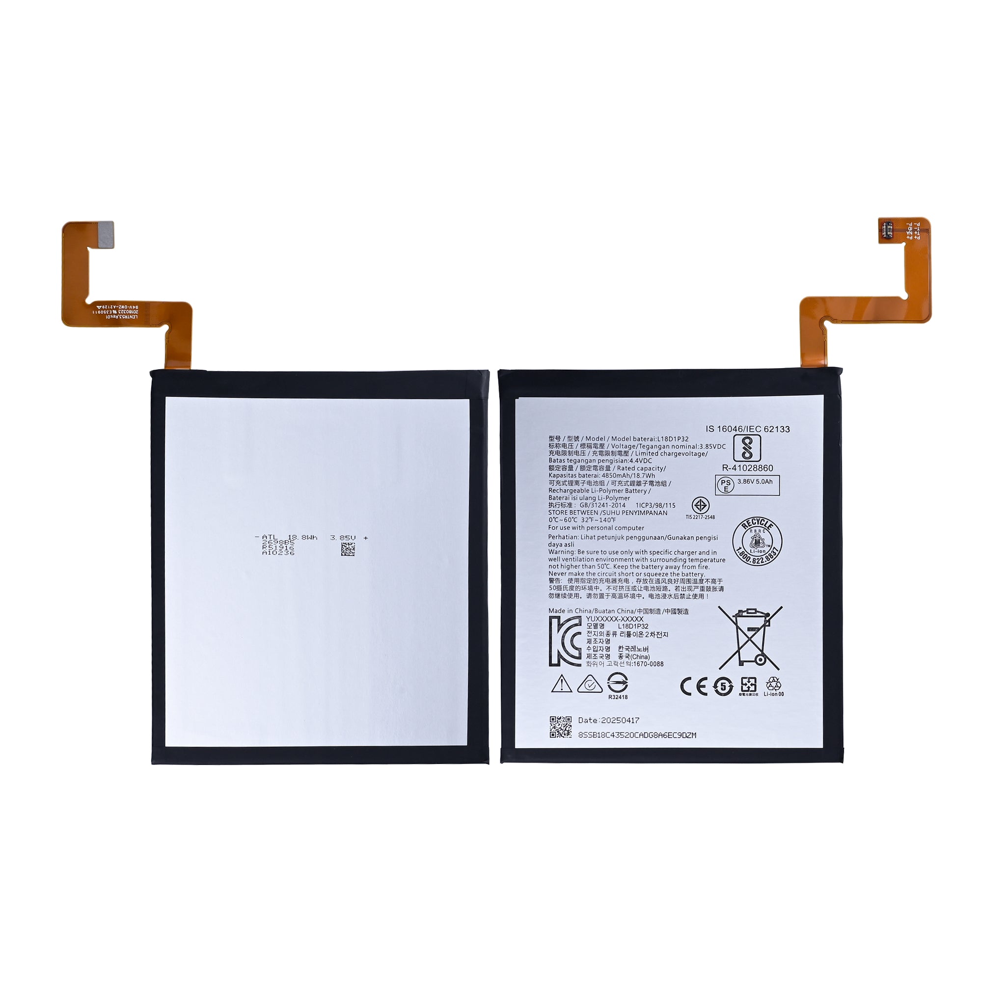 Lenovo Tab M10 10.6 inch (2023) TB-X605F Akku L18D1P32 OEM – Bild 3