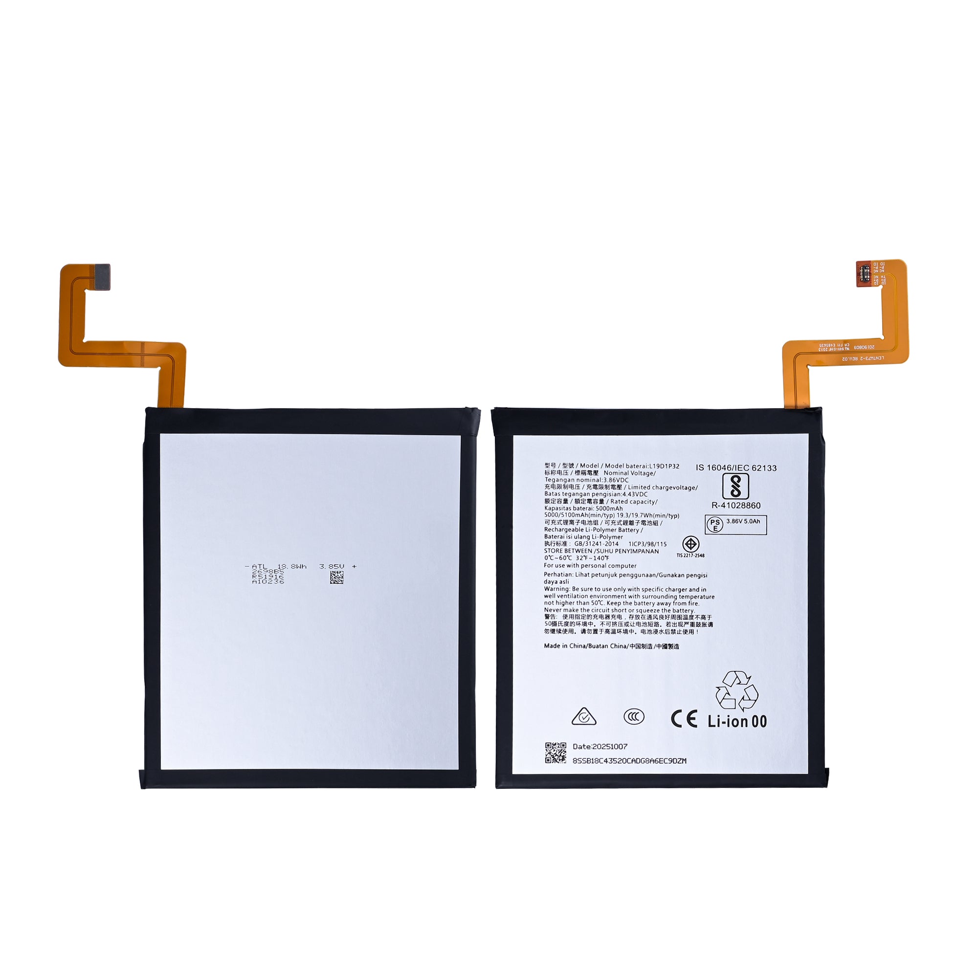 Lenovo Tab M8 (4th Gen) TB‑300FU, TB‑301FU Akku L19D1P31 OEM – Bild 3