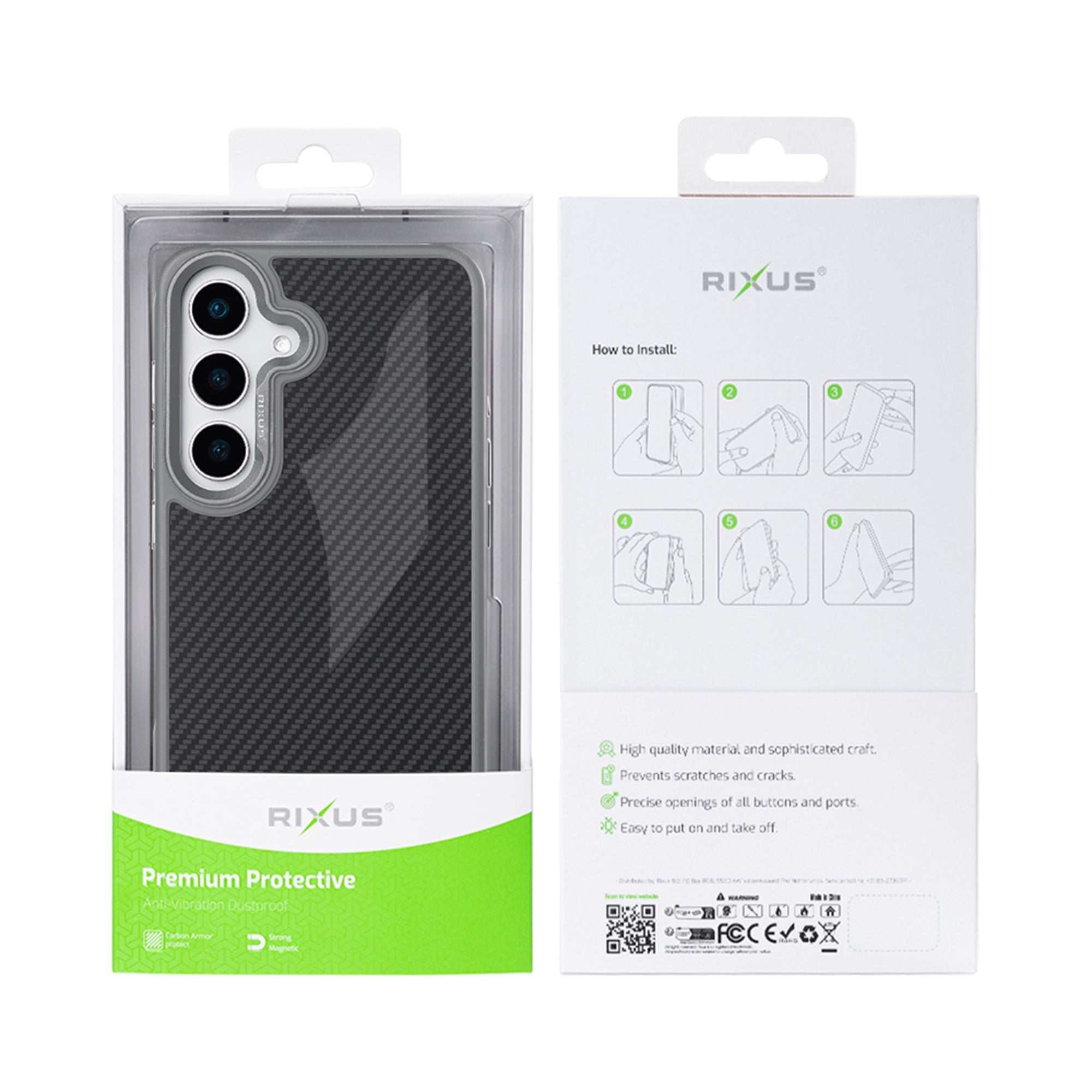 Rixus Mag Carbon mit MagSafe kompatibel für Samsung Galaxy S26 Titanium Grey – Bild 6