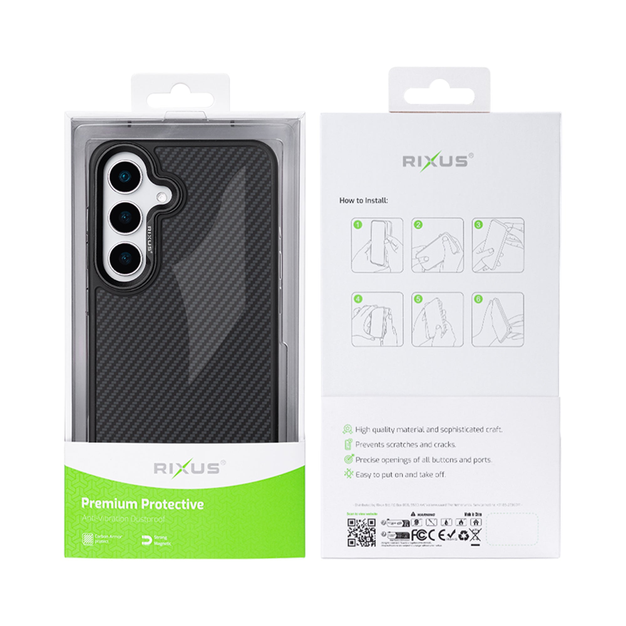 Rixus Mag Carbon mit MagSafe kompatibel für Samsung Galaxy S26 Black – Bild 6