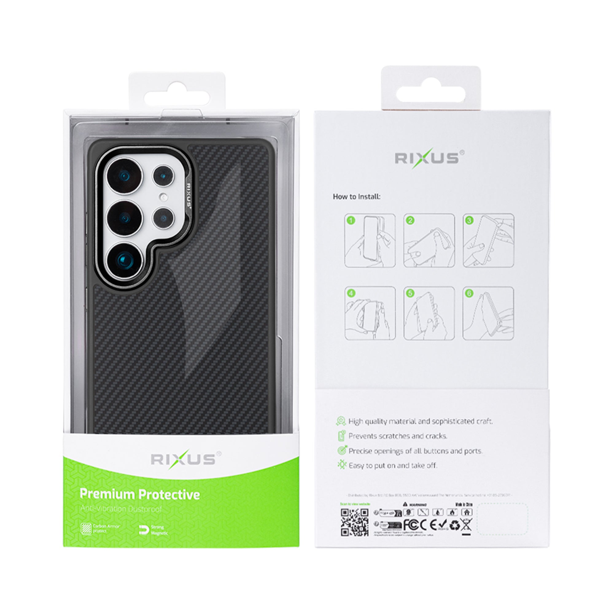 Rixus Mag Carbon mit MagSafe kompatibel für Samsung Galaxy S26 Ultra Black – Bild 6