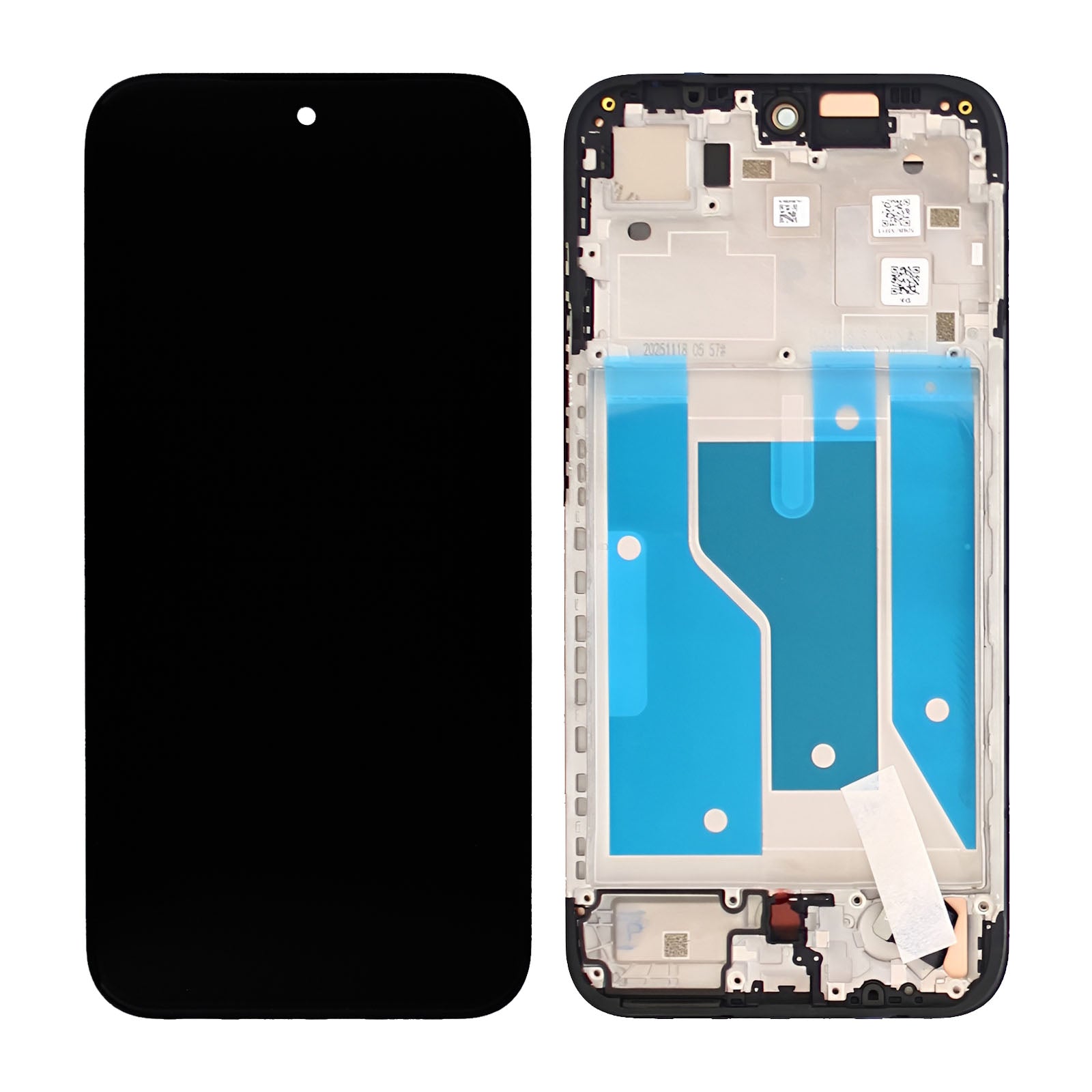 Motorola Moto G67, G77 Display und Touchscreen-Digitizer mit Rahmen Black Service Pack – Bild 3