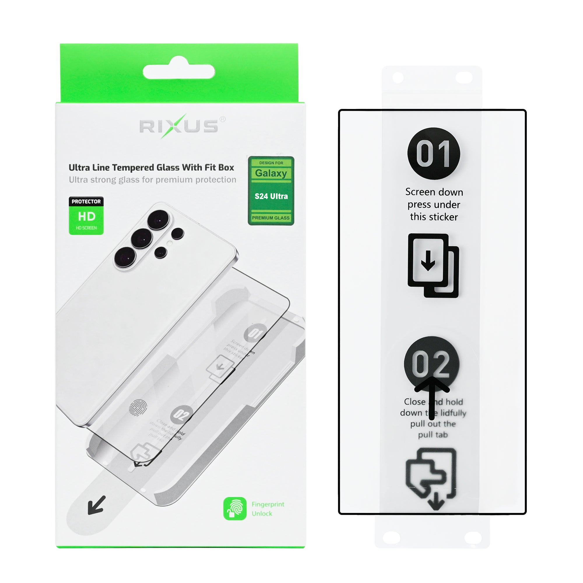 Rixus Ultra Line Panzerglas mit Fit Box für Samsung Galaxy S24 Ultra – Bild 2