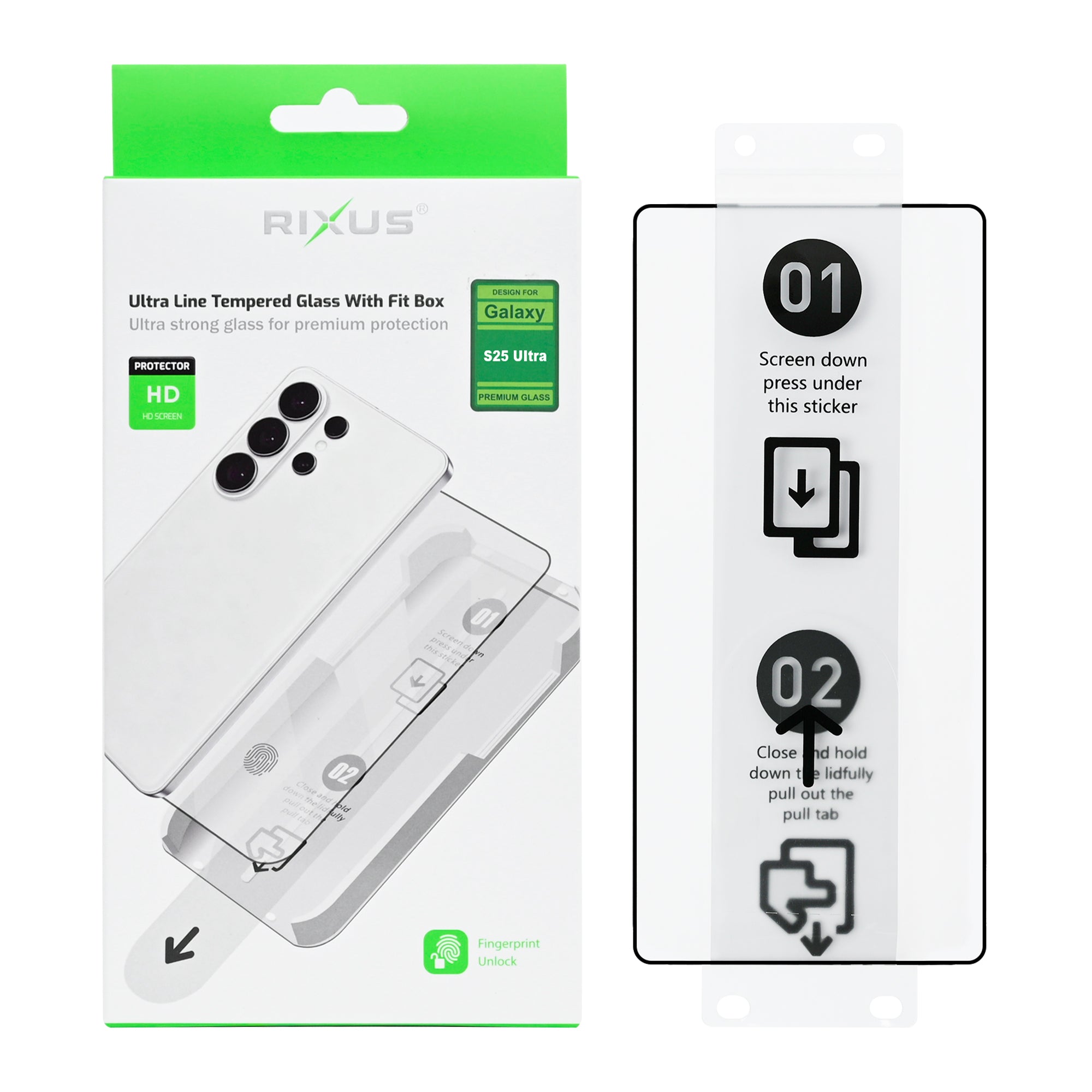 Rixus Ultra Line Panzerglas mit Fit Box für Samsung Galaxy S25 Ultra – Bild 2