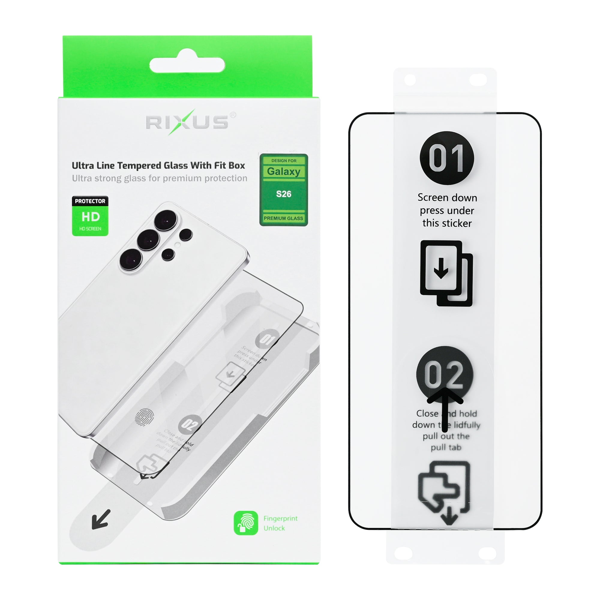 Rixus Ultra Line Panzerglas mit Fit Box für Samsung Galaxy S26 – Bild 2