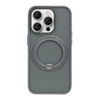Rixus SnapGrip 360 MagSafe Hülle für iPhone 15 16 17 Modell & Farbe - Modell: iPhone 15 Pro Max - Farbe: Grau