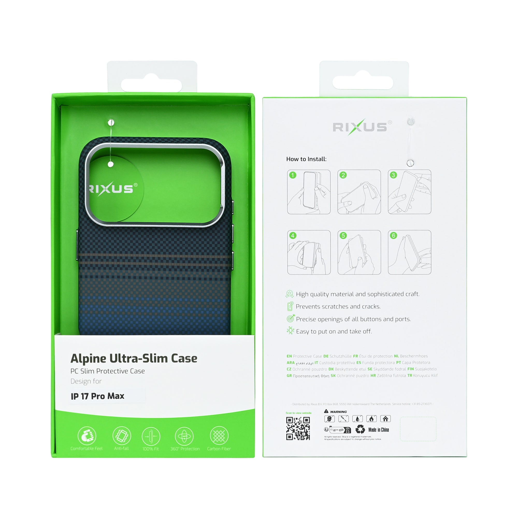 Rixus Alpine Ultra-Slim Hülle mit MagSafe kompatibel RXA131 für Apple iPhone 17 Pro Max Stripe Blue – Bild 6
