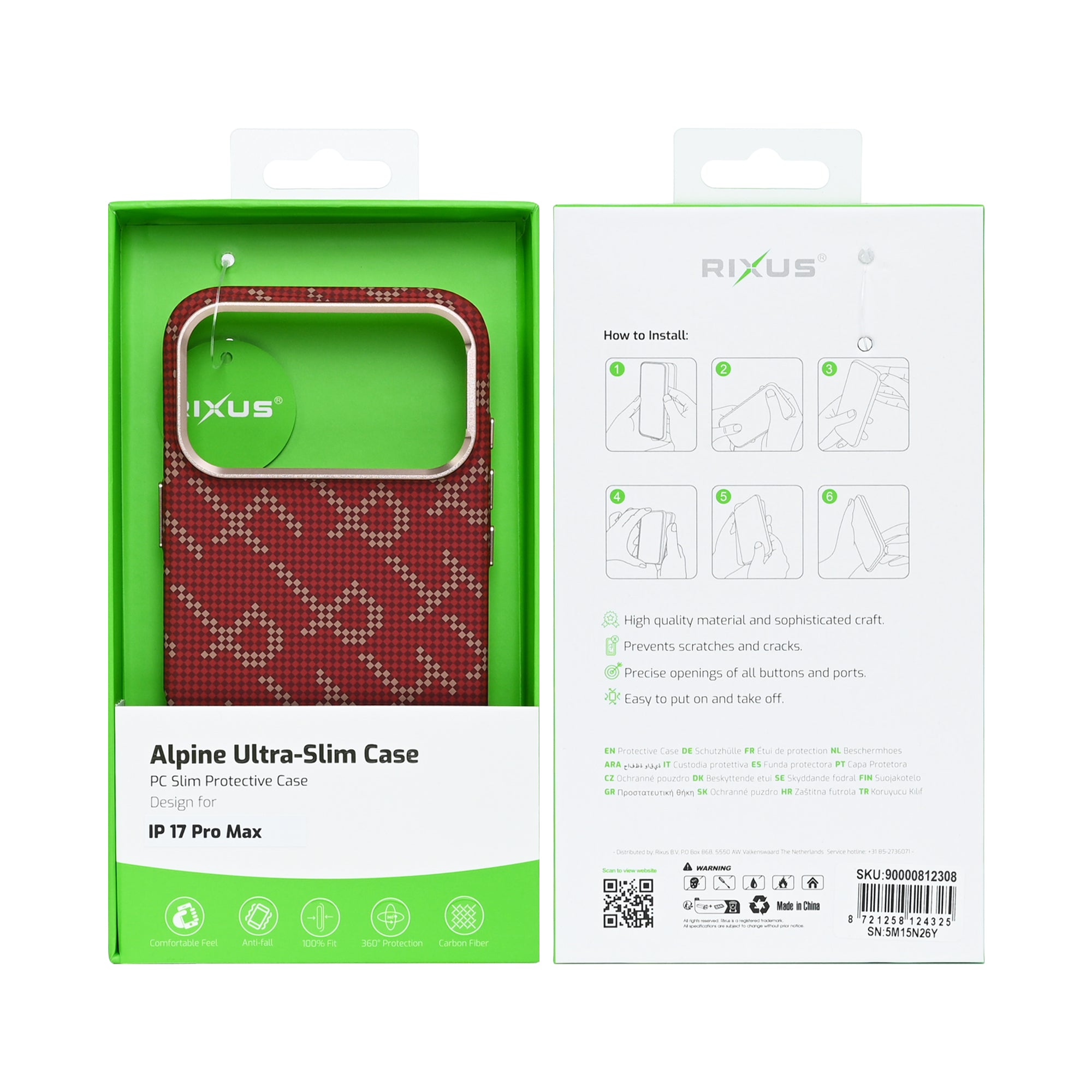 Rixus Alpine Ultra-Slim Hülle mit MagSafe kompatibel RXA093 für Apple iPhone 17 Pro Max Cherry Red – Bild 6