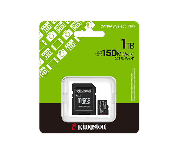 Kingston 1TB Canvas Select Plus MicroSD Memory Card 100R A1 C10 Card mit Adapter Black – Bild 3