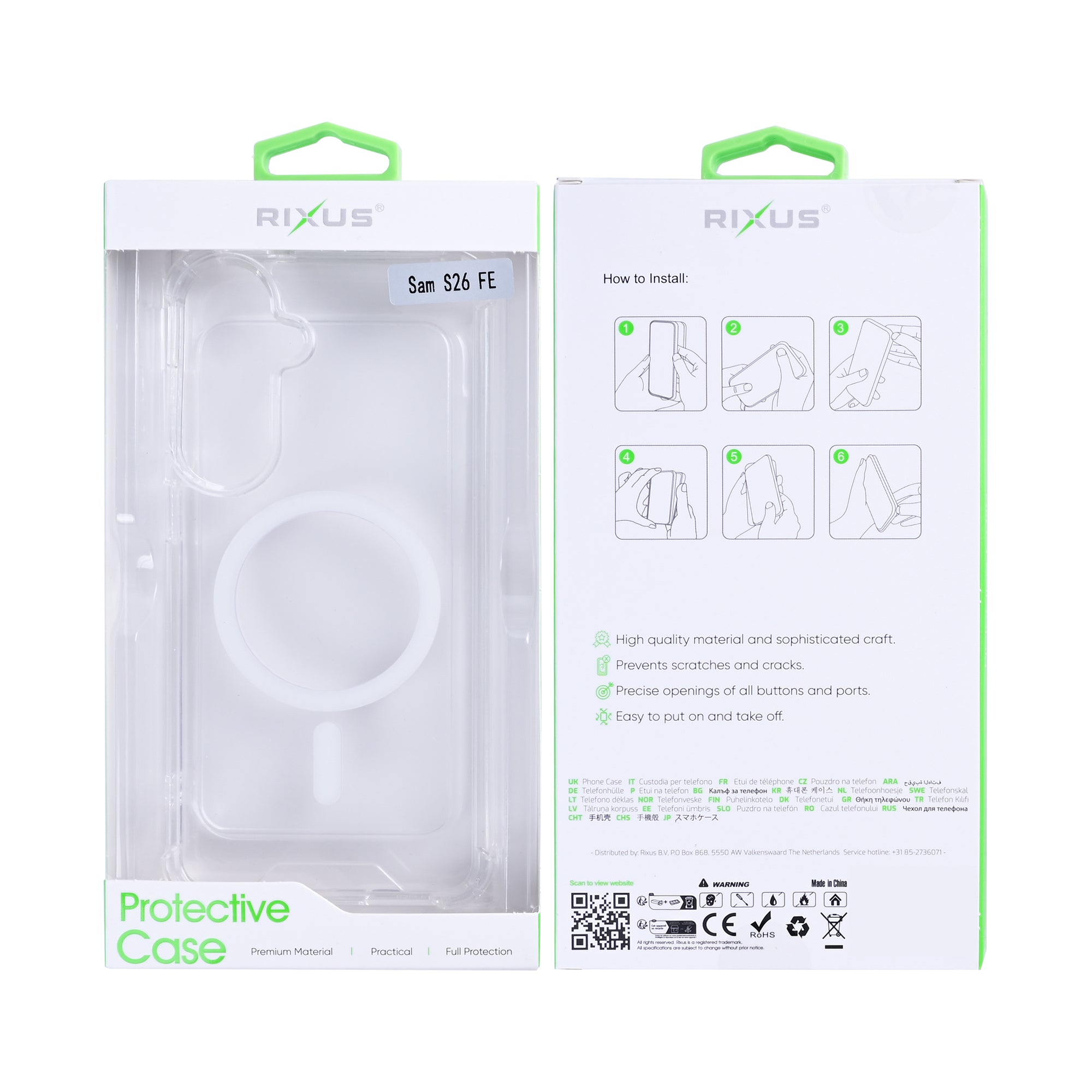 Rixus Anti-Burst Hülle mit MagSafe kompatibel für Samsung Galaxy S26 FE Transparent – Bild 6