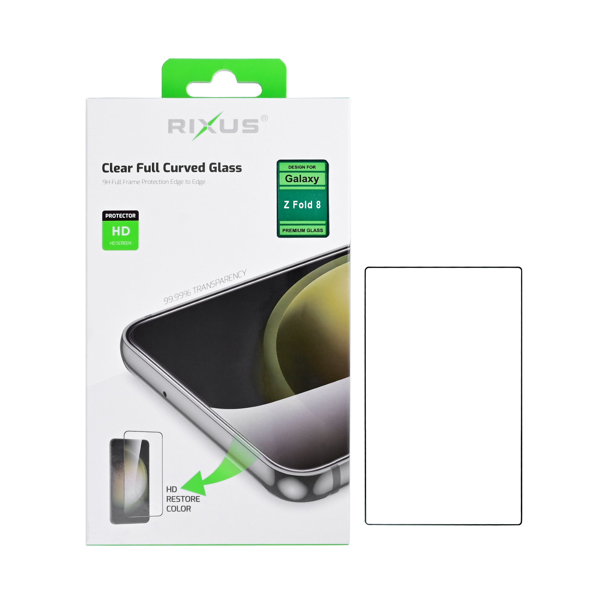 Rixus Clear HD Full Curved Edge Panzerglas für Samsung Galaxy Z Fold 8
