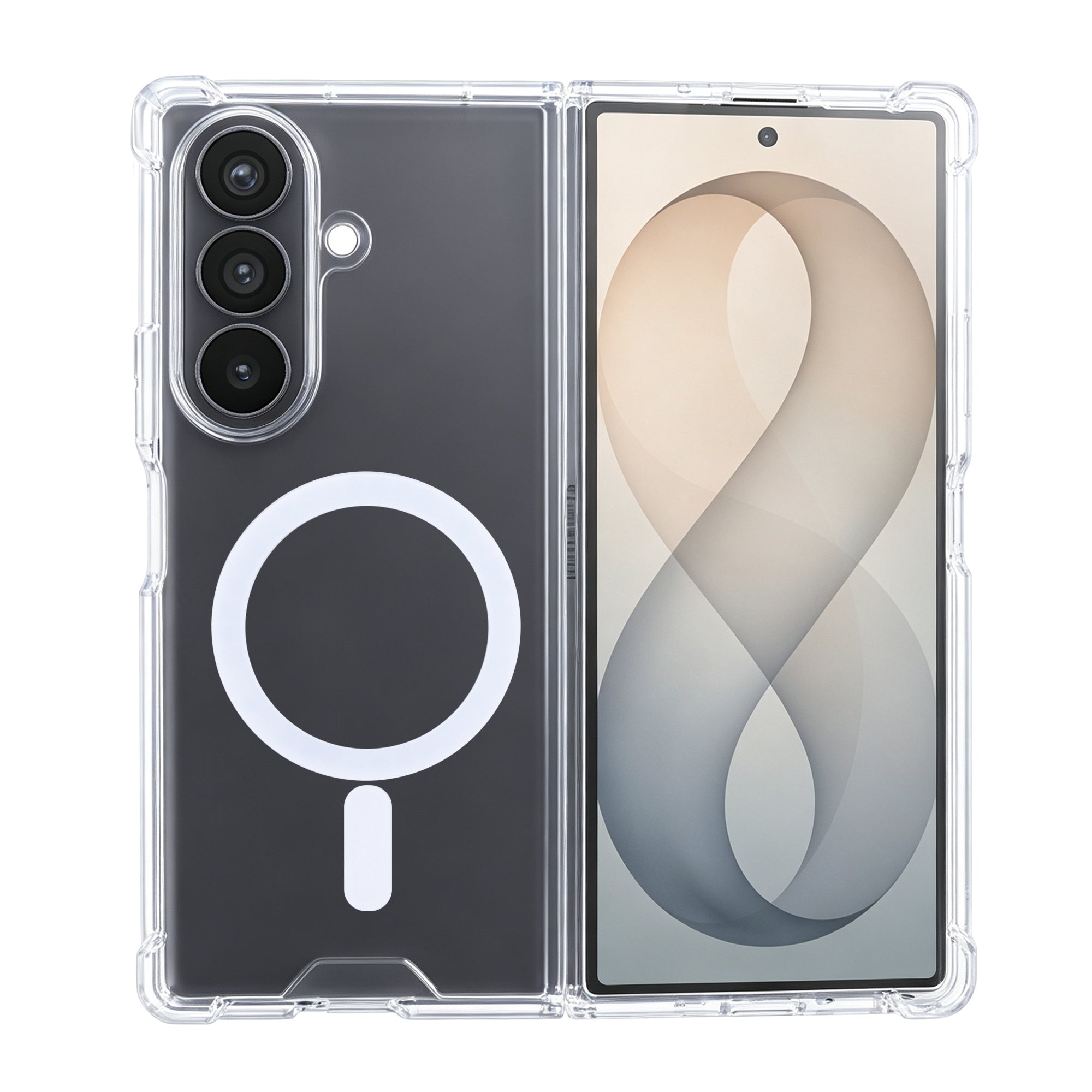 Rixus Anti-Burst Hülle mit MagSafe kompatibel für Samsung Galaxy Z Fold8 Ultra Transparent