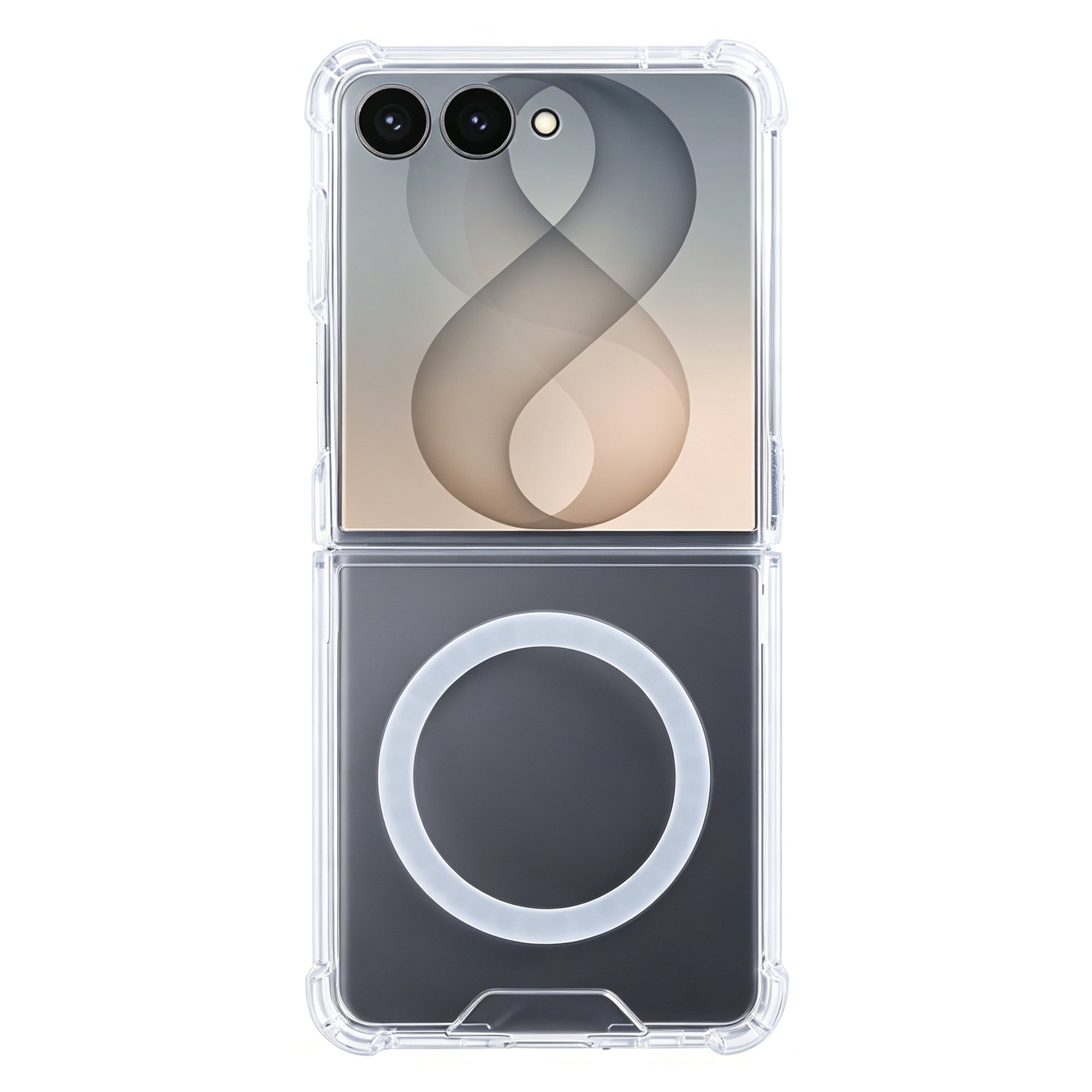 Rixus Anti-Burst Hülle mit MagSafe kompatibel für Samsung Galaxy Z Flip8 Transparent