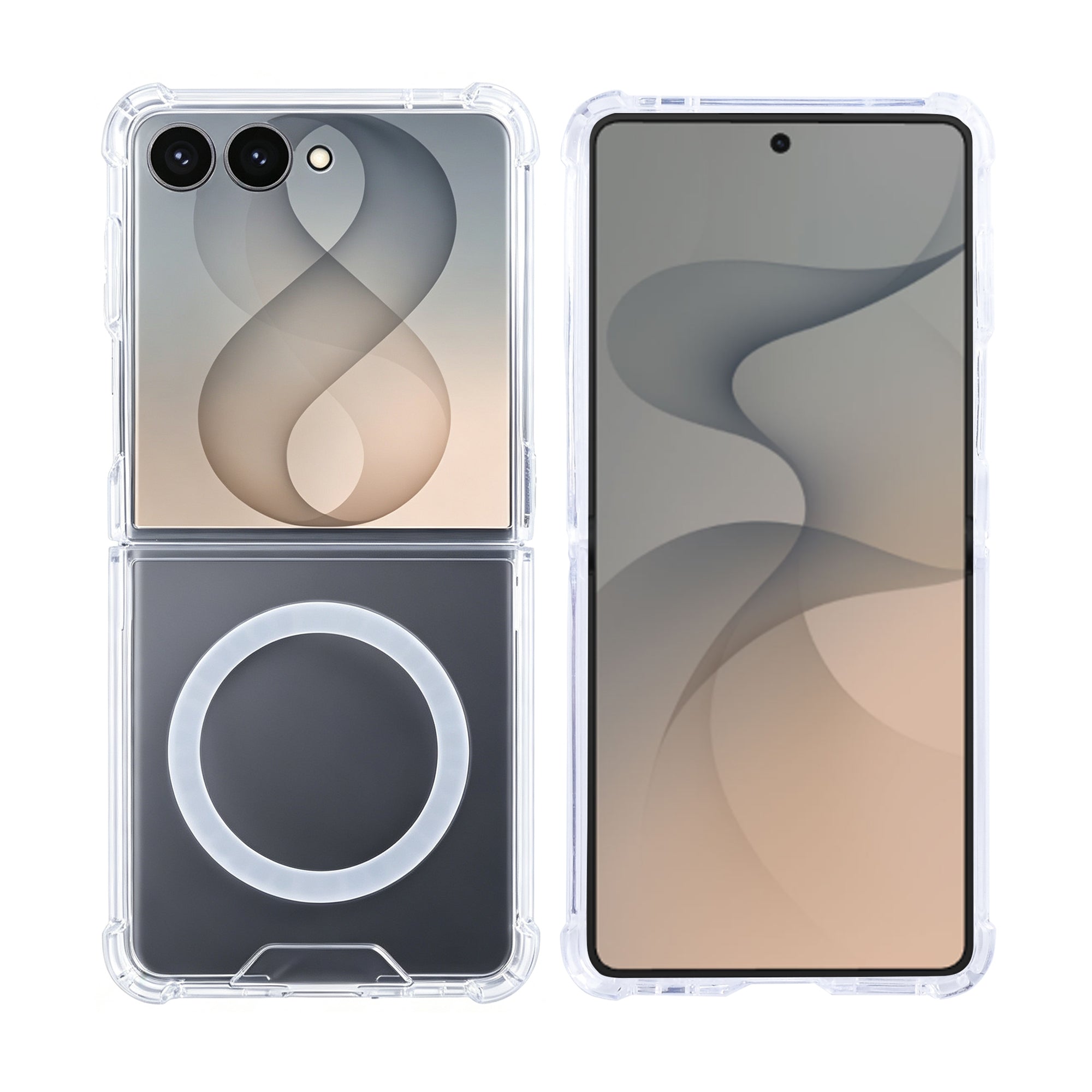 Rixus Anti-Burst Hülle mit MagSafe kompatibel für Samsung Galaxy Z Flip8 Transparent – Bild 3
