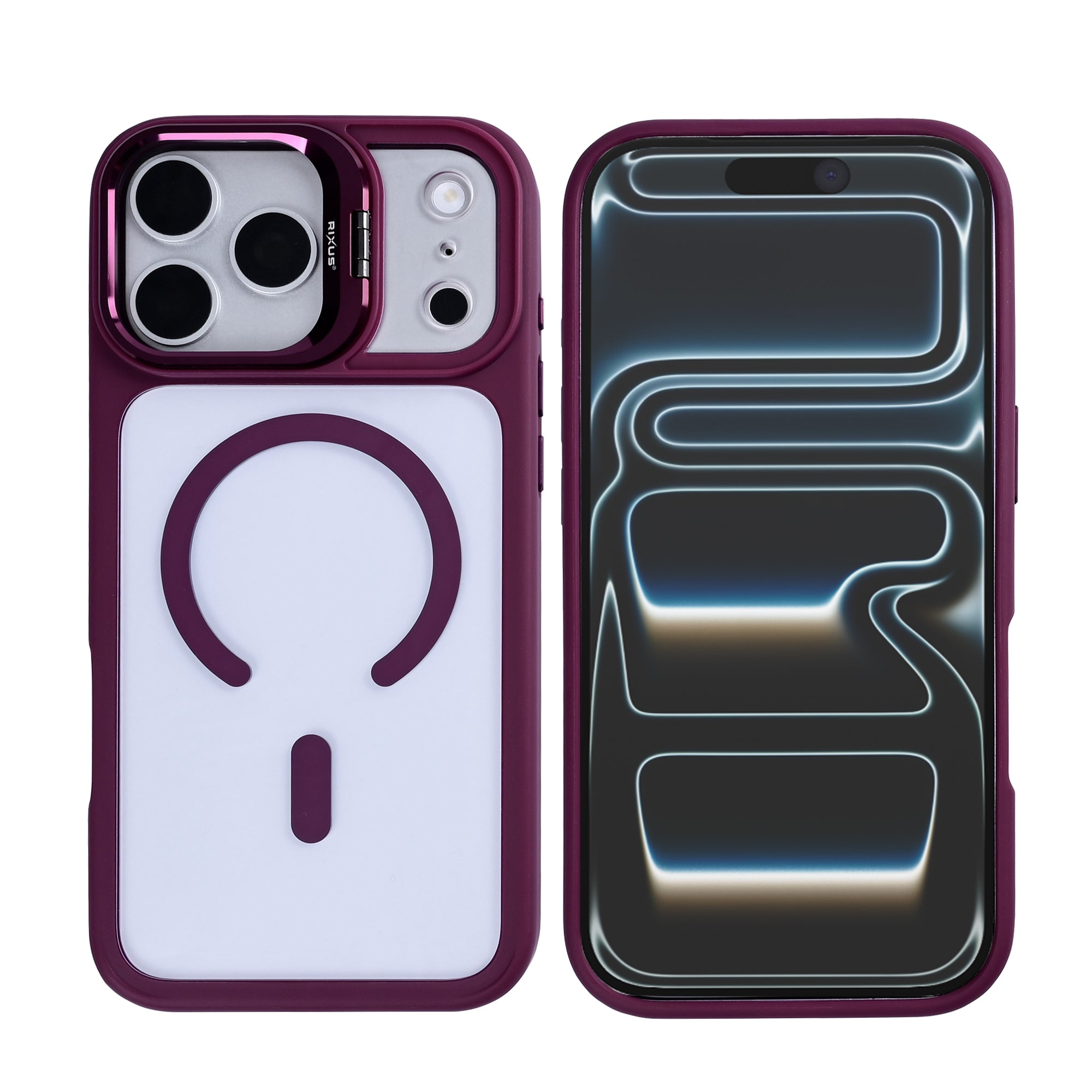 Rixus Classic 03 Hülle mit MagSafe kompatibel für Apple iPhone 17 Pro, 18 Pro Dunkelpink – Bild 3