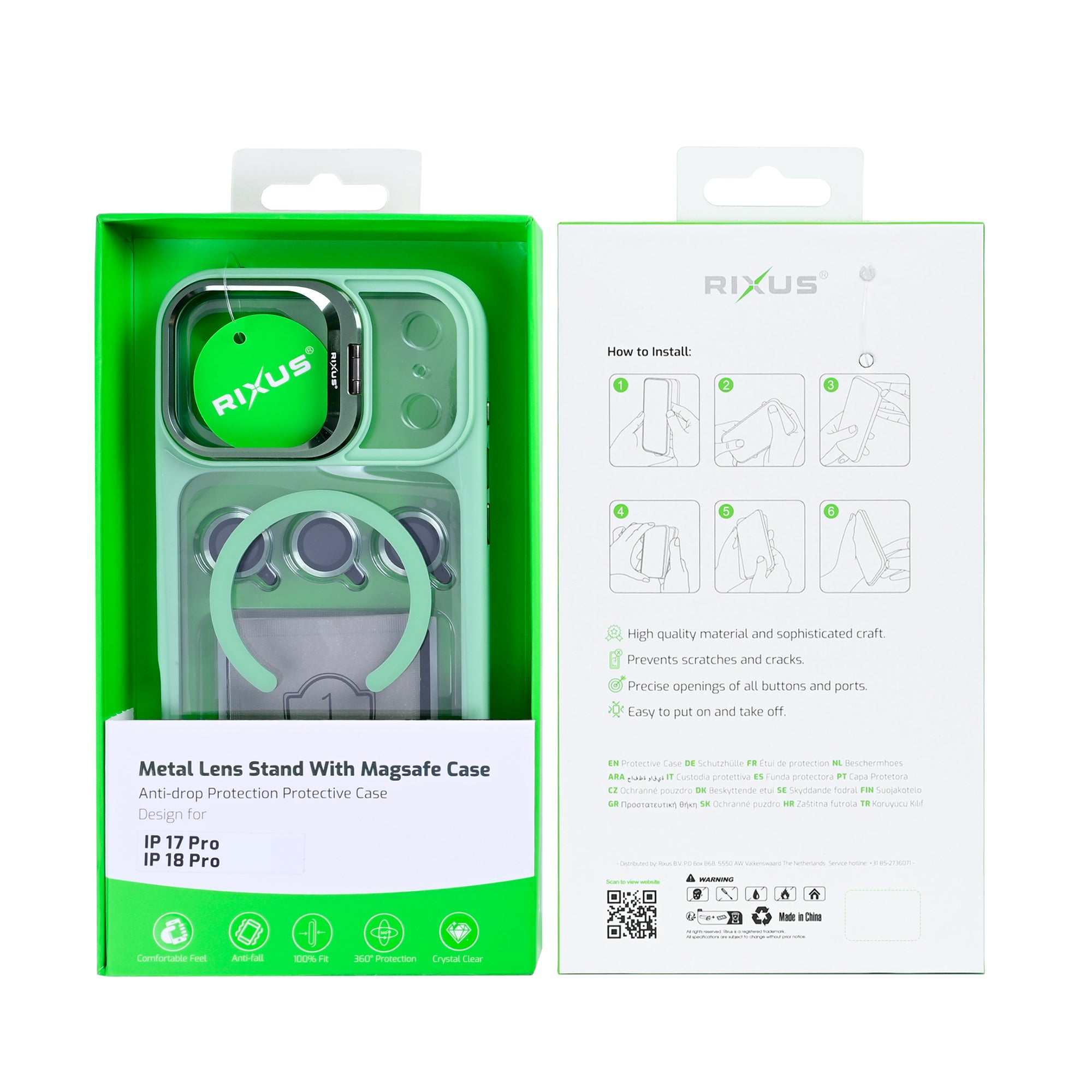 Rixus Classic 03 Hülle mit MagSafe kompatibel für Apple iPhone 17 Pro, 18 Pro Hellgrün – Bild 5
