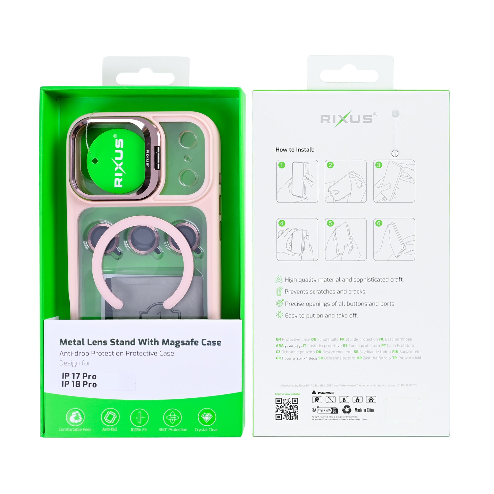 Rixus Classic 03 Hülle mit MagSafe kompatibel für Apple iPhone 17 Pro, 18 Pro Hellrosa – Bild 5