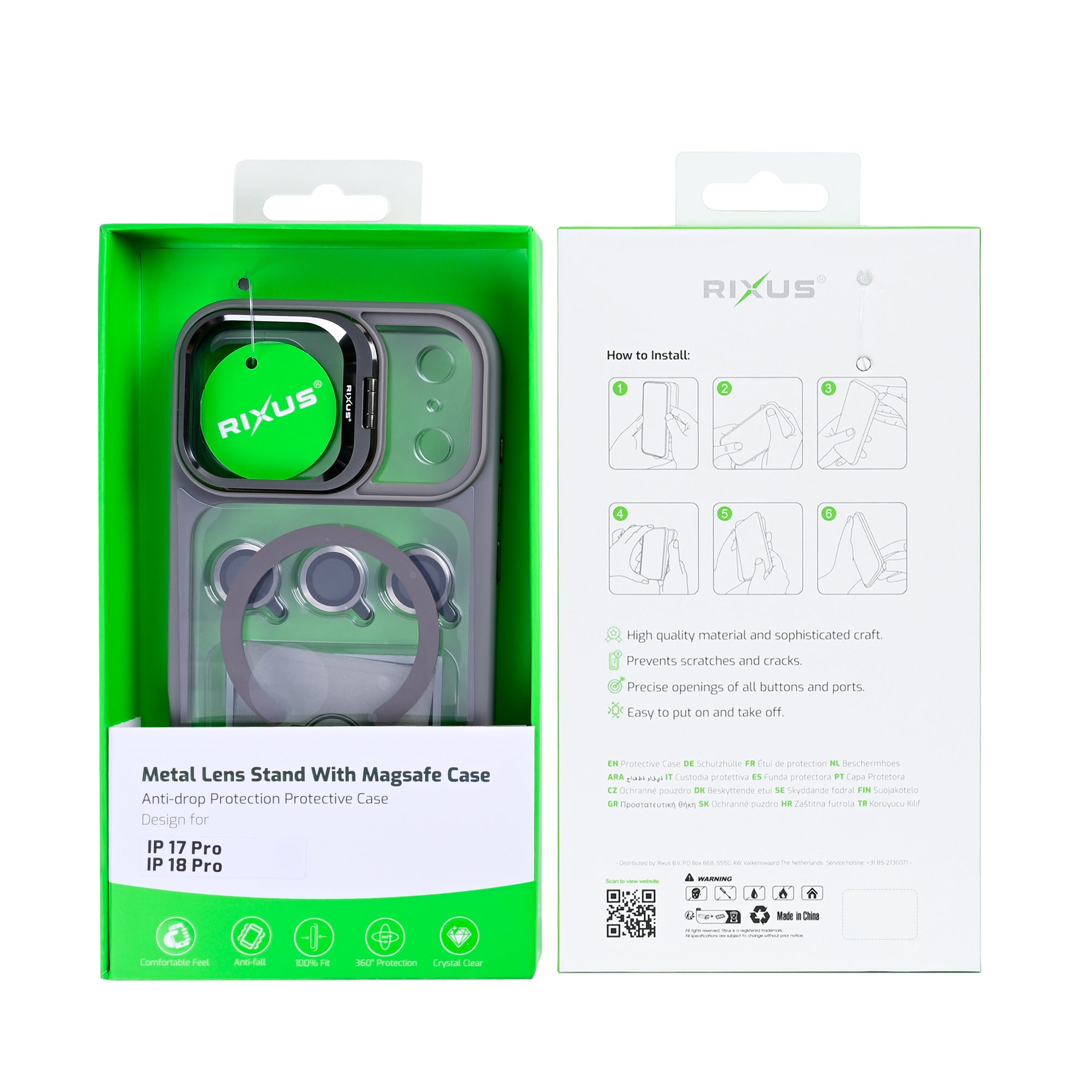 Rixus Classic 03 Hülle mit MagSafe kompatibel für Apple iPhone 17 Pro, 18 Pro Titangrau – Bild 5