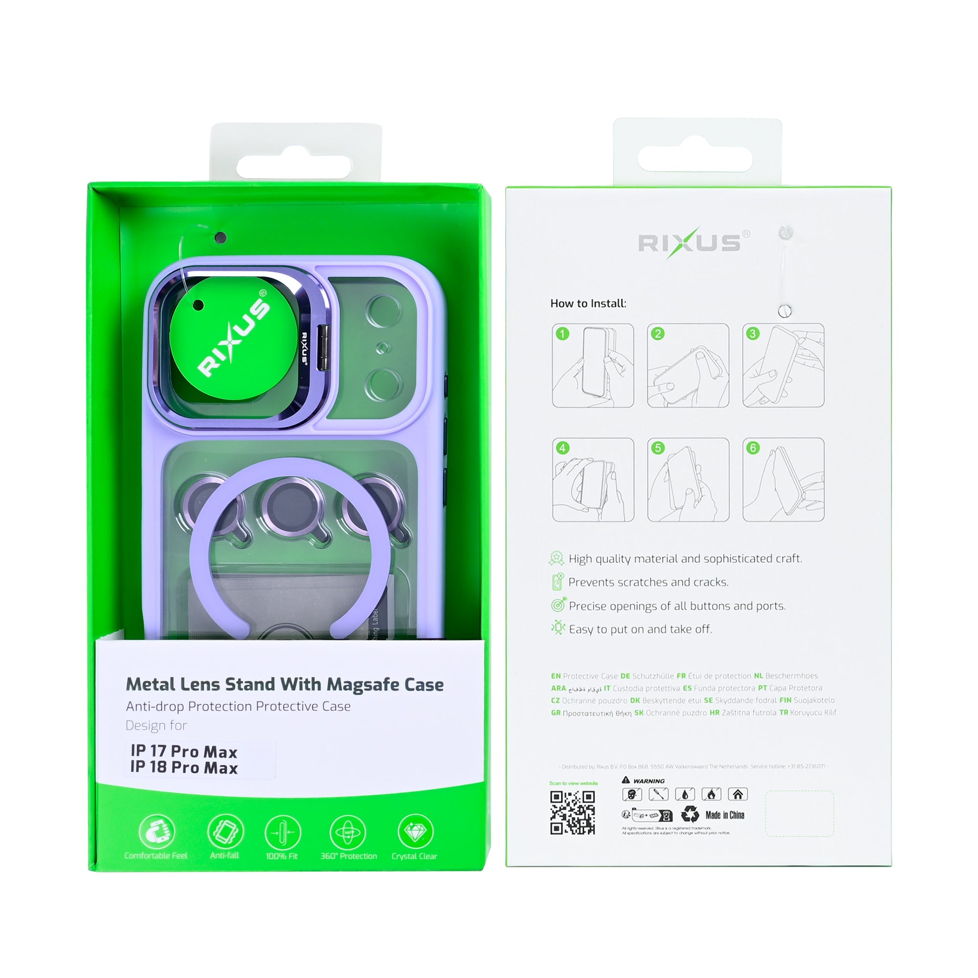 Rixus Classic 03 Hülle mit MagSafe kompatibel für Apple iPhone 17 Pro Max, 18 Pro Max Helllila – Bild 5