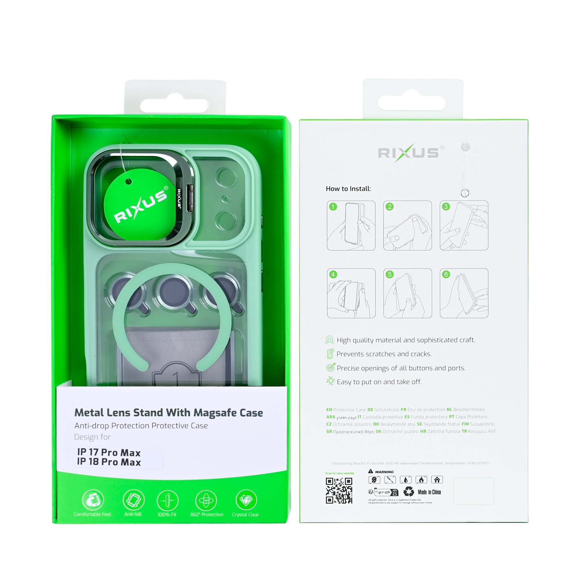 Rixus Classic 03 Hülle mit MagSafe kompatibel für Apple iPhone 17 Pro Max, 18 Pro Max Hellgrün – Bild 5