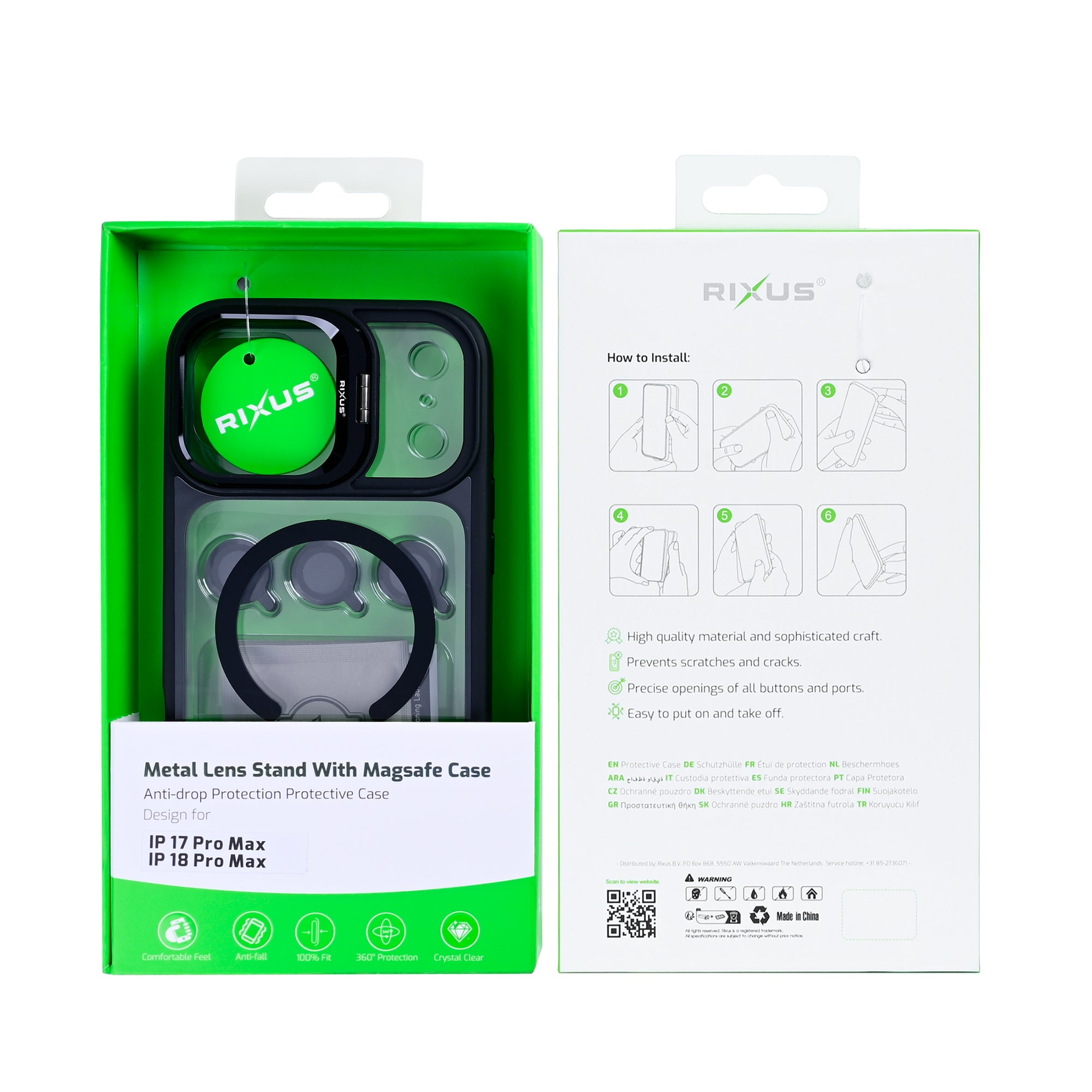 Rixus Classic 03 Hülle mit MagSafe kompatibel für Apple iPhone 17 Pro Max, 18 Pro Max Schwarz – Bild 5