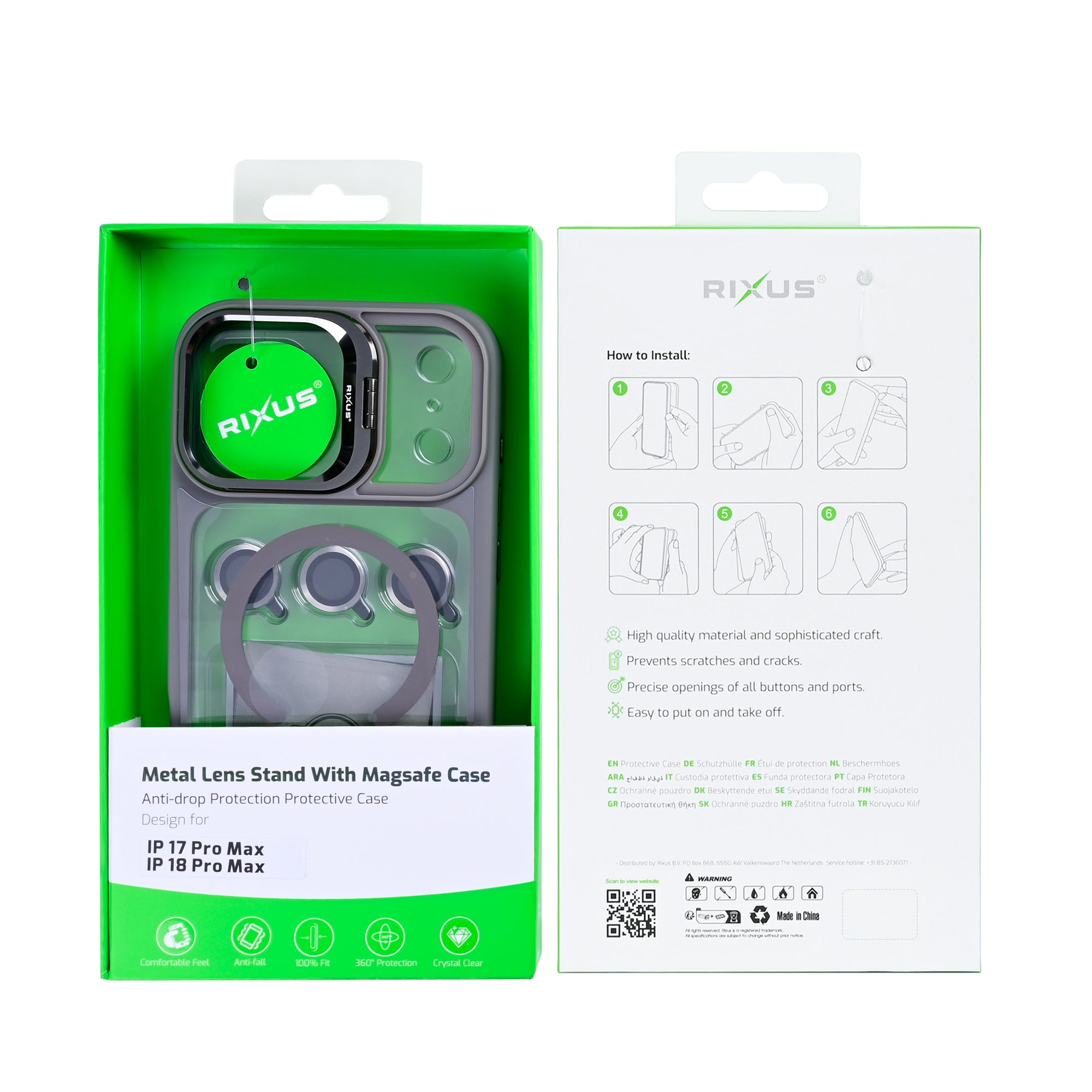 Rixus Classic 03 Hülle mit MagSafe kompatibel für Apple iPhone 17 Pro Max, 18 Pro Max Titangrau – Bild 5