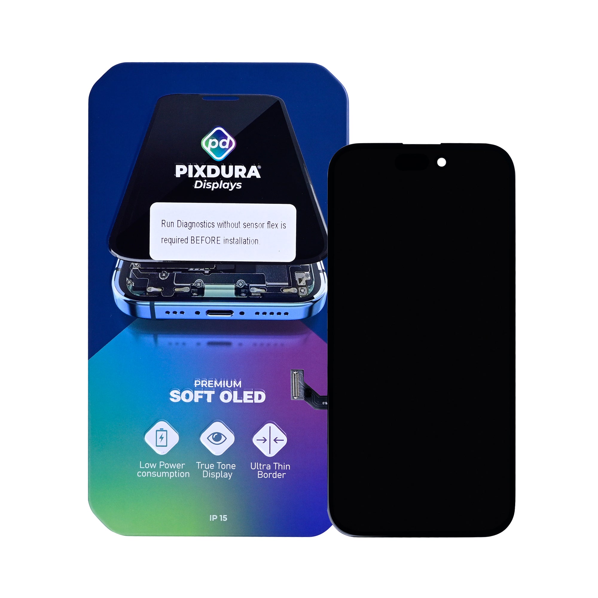 PIXDURA für Apple iPhone 15 Display und Touchscreen-Digitizer Soft-OLED (Run Diagnostics) (60Hz) – Bild 2
