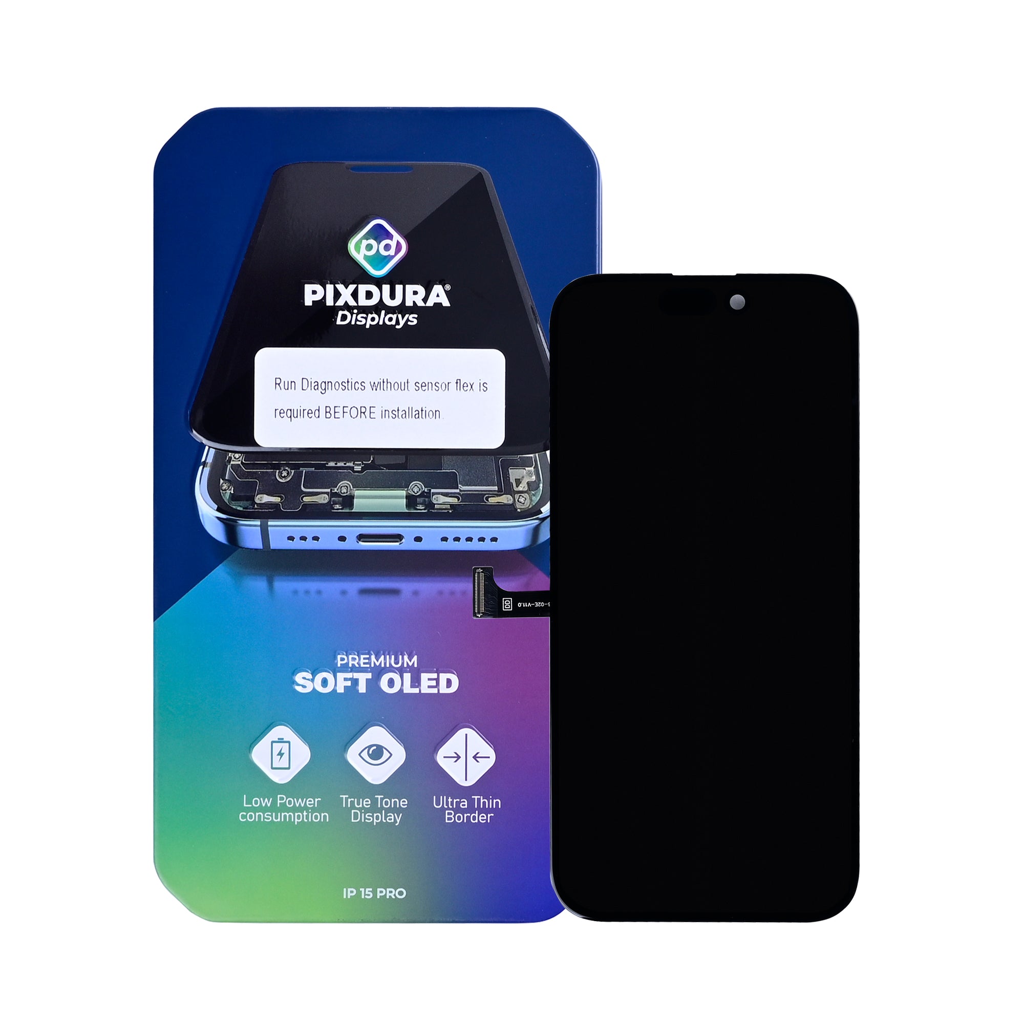 PIXDURA für Apple iPhone 15 Pro Display und Touchscreen-Digitizer Soft-OLED (Run Diagnostics) (120Hz) – Bild 2