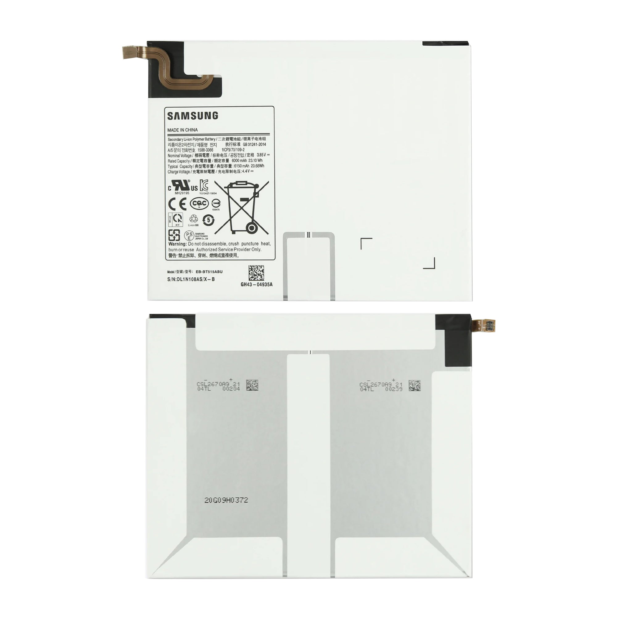 Samsung Galaxy Tab A 10.1 inch (2019) T510, T515 Akku EB-BT515ABU OEM – Bild 3