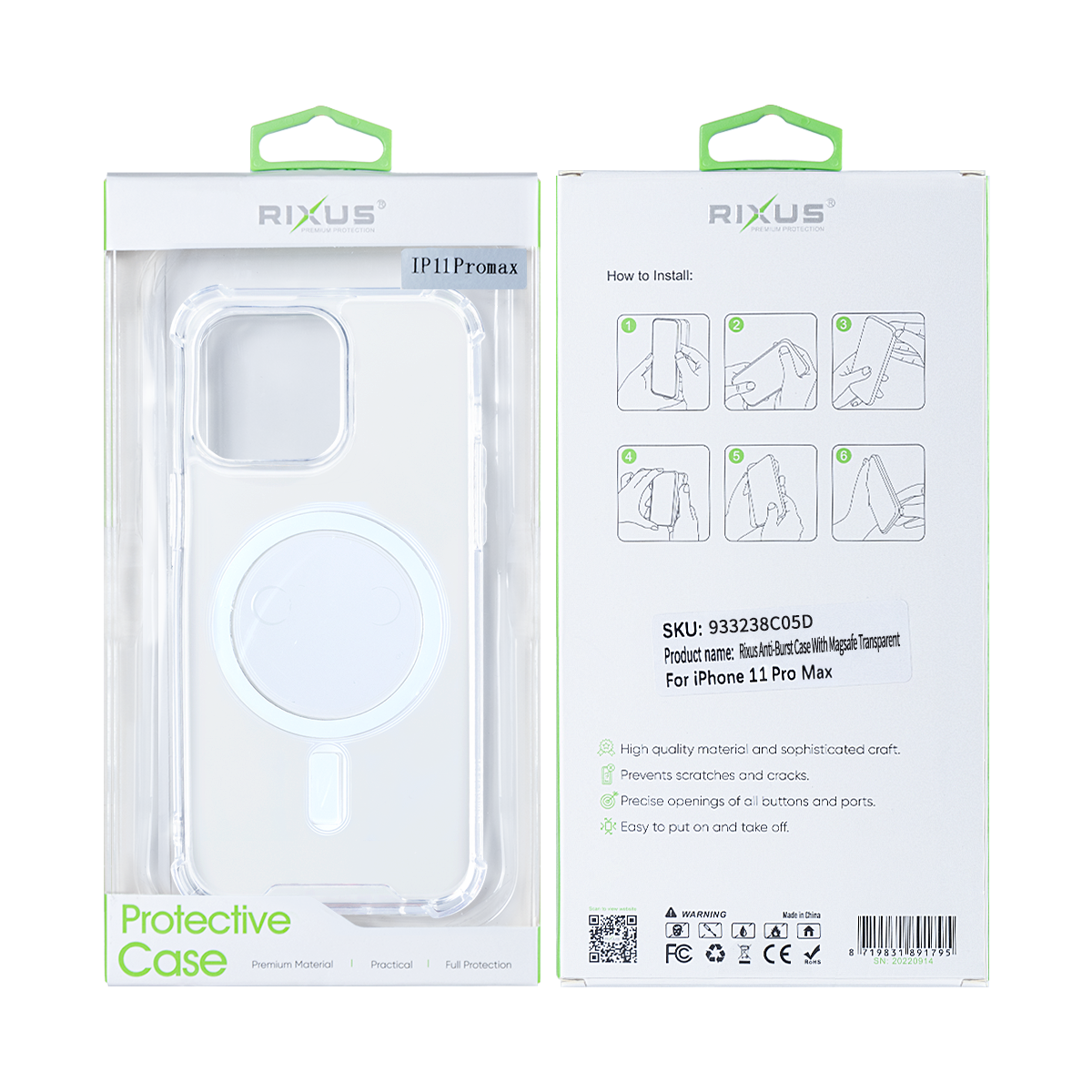 Rixus Anti-Burst Hülle mit MagSafe kompatibel für Apple iPhone 11 Pro Max Transparent – Bild 6