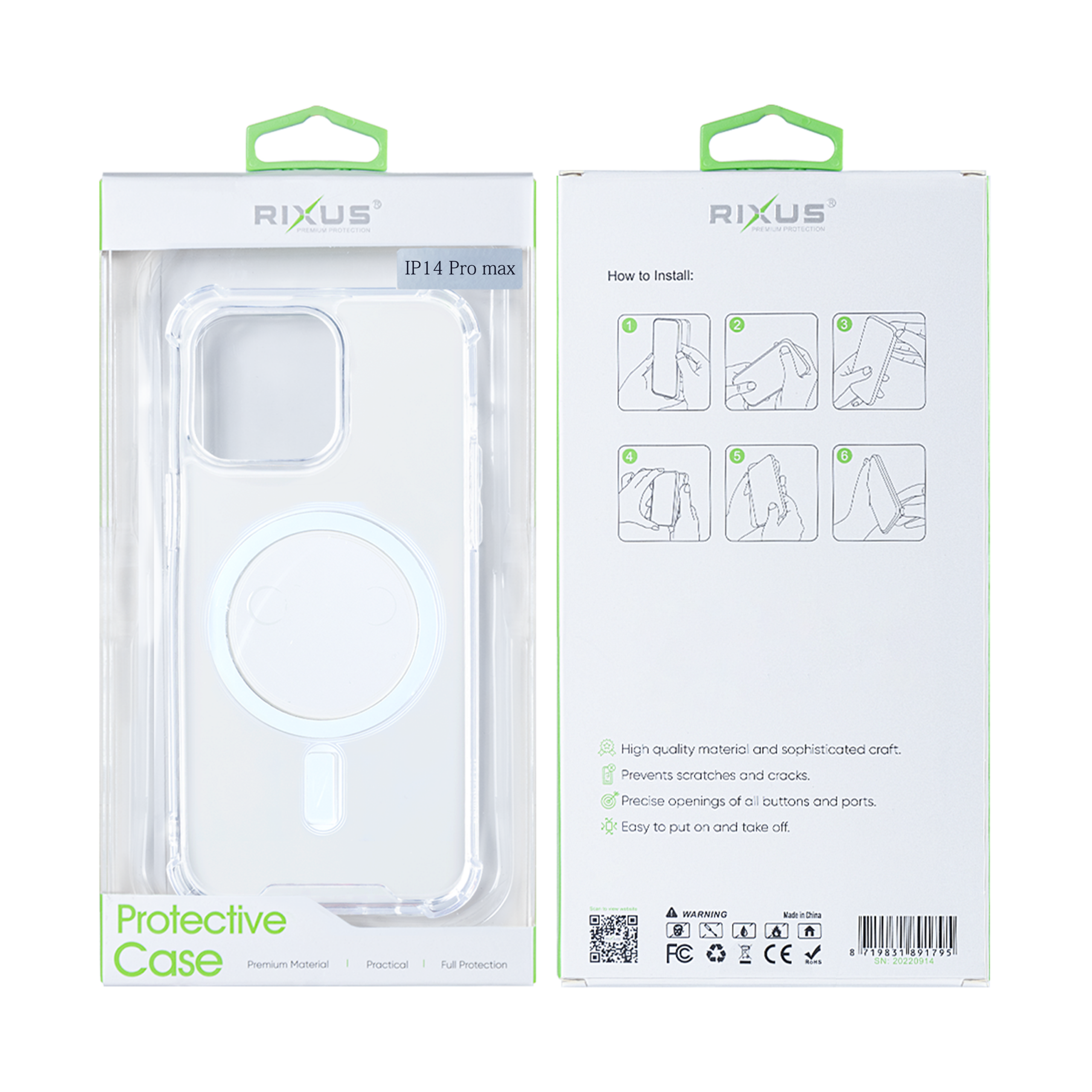 Rixus Anti-Burst Hülle mit MagSafe kompatibel für Apple iPhone 14 Pro Max Transparent – Bild 4