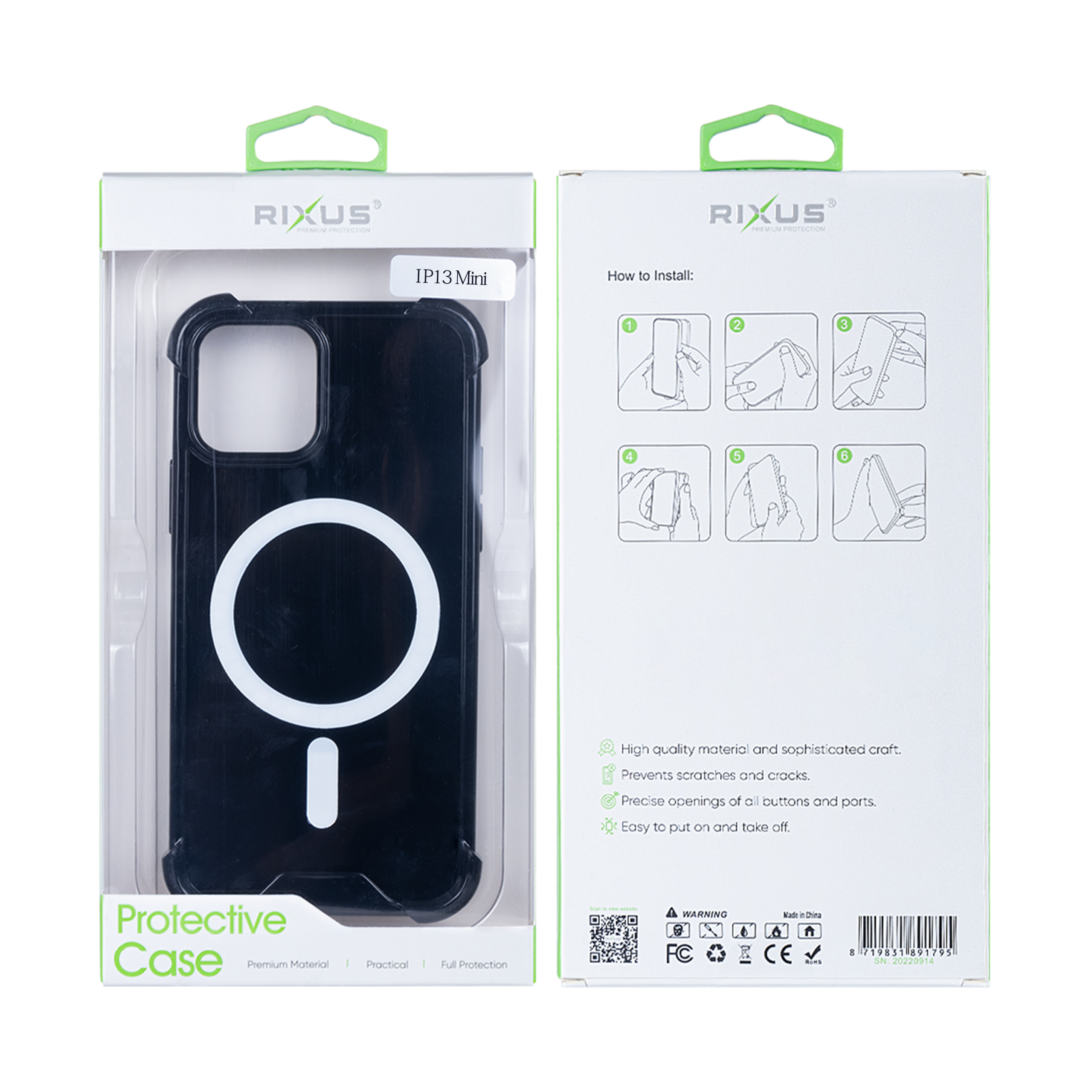 Rixus Anti-Burst Hülle mit MagSafe kompatibel für Apple iPhone 13 Mini Black – Bild 6