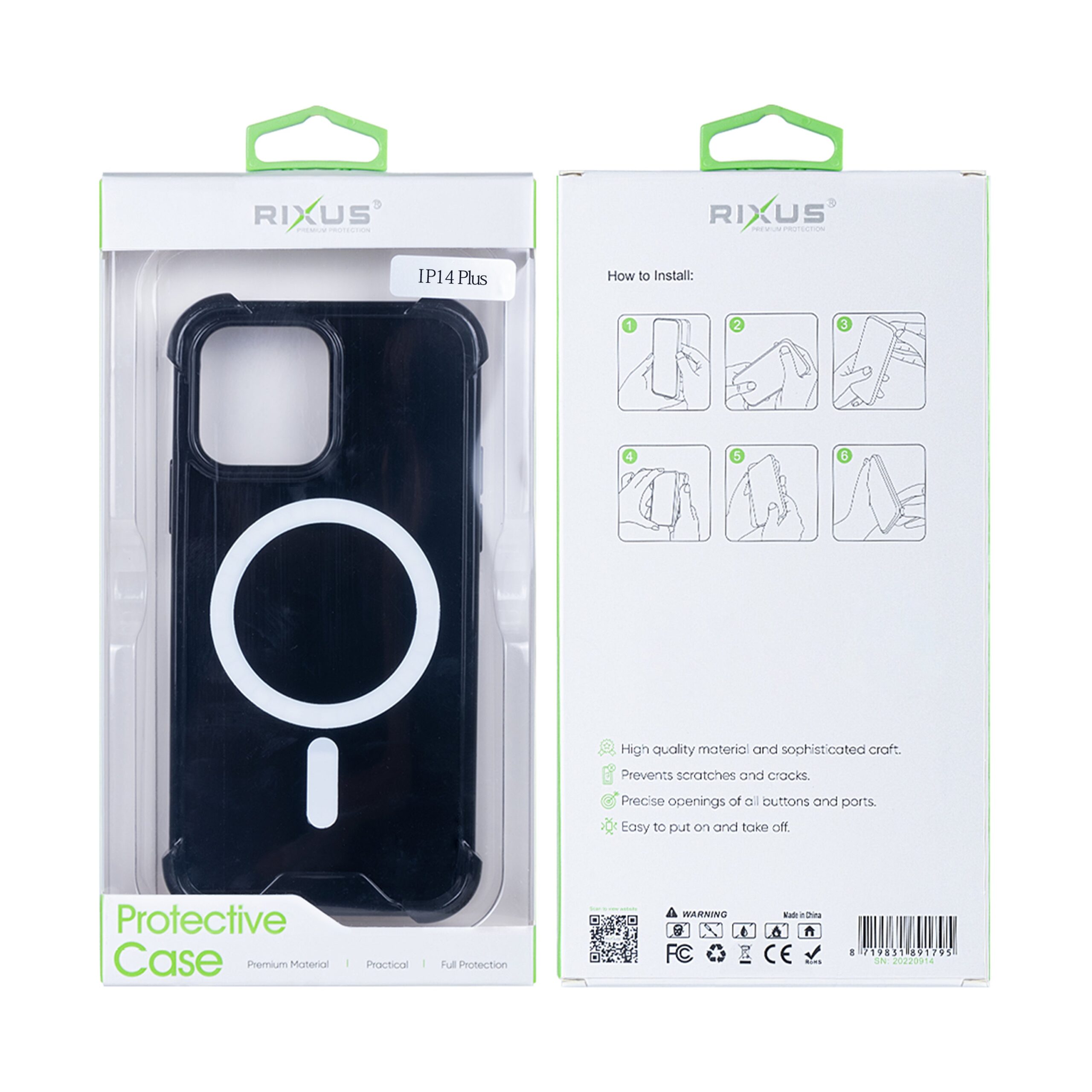 Rixus Anti-Burst Hülle mit MagSafe kompatibel für Apple iPhone 14 Plus Black – Bild 6