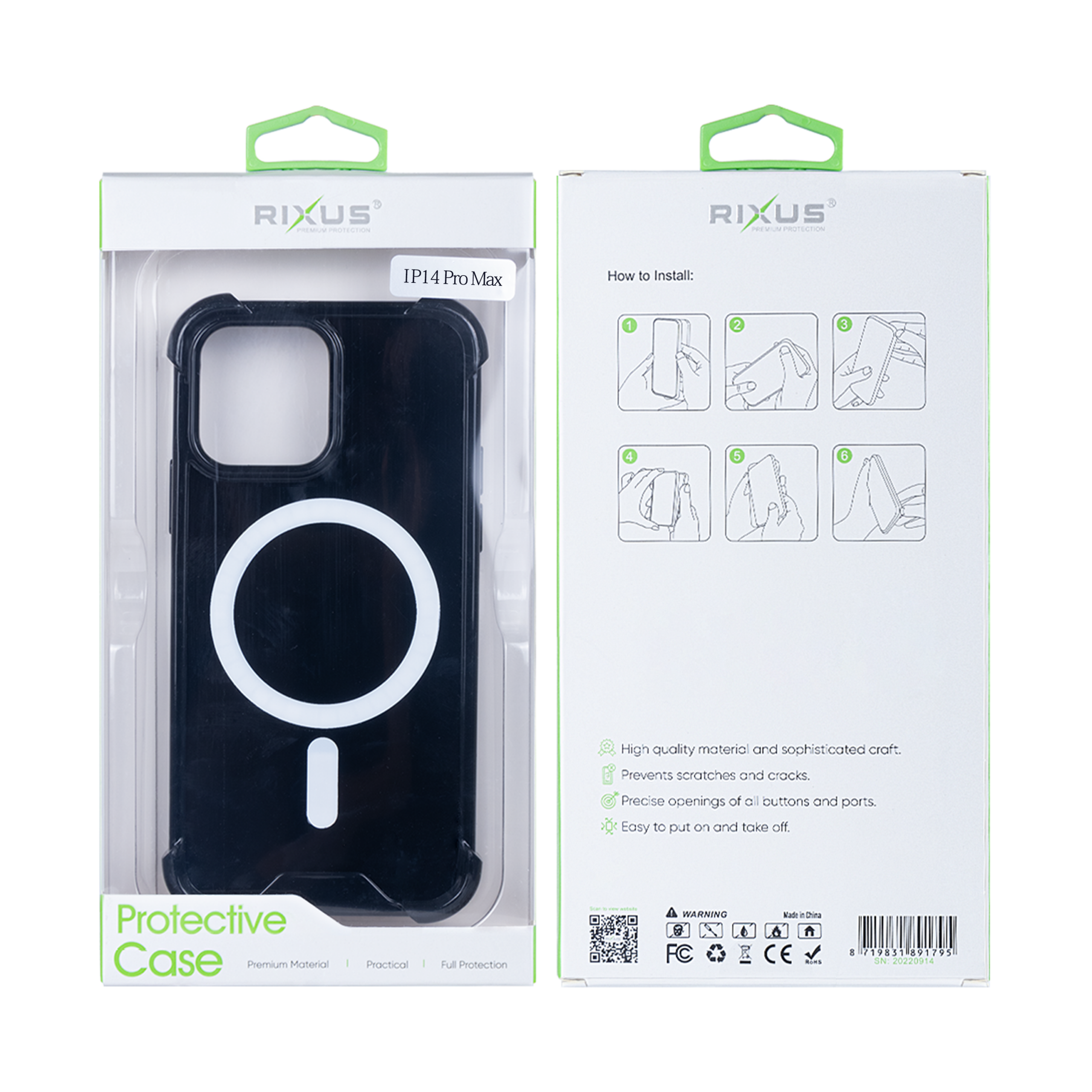 Rixus Anti-Burst Hülle mit MagSafe kompatibel für Apple iPhone 14 Pro Max Black – Bild 6