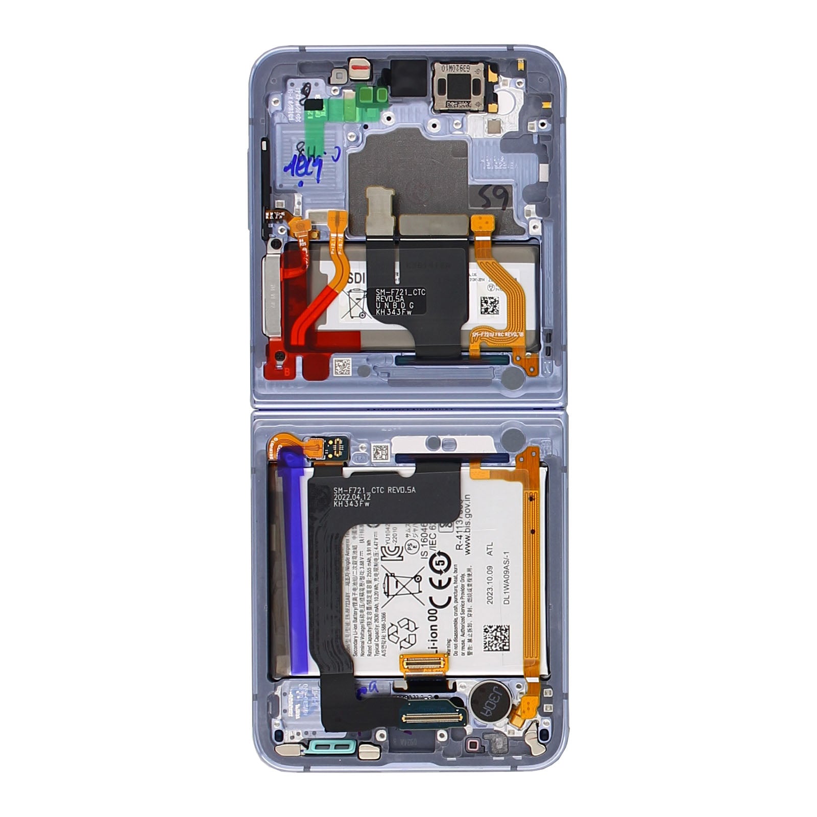 Samsung Original Service Pack Display Galaxy Z Flip4 Main F721B mit Rahmen Blue – Bild 3