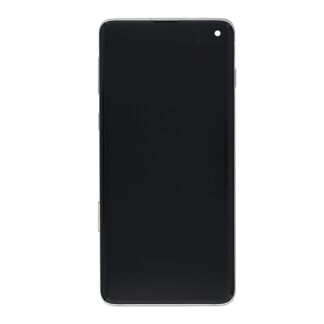 Samsung Galaxy S10 G973F Display und Touchscreen-Digitizer mit Rahmen Prism White Service Pack