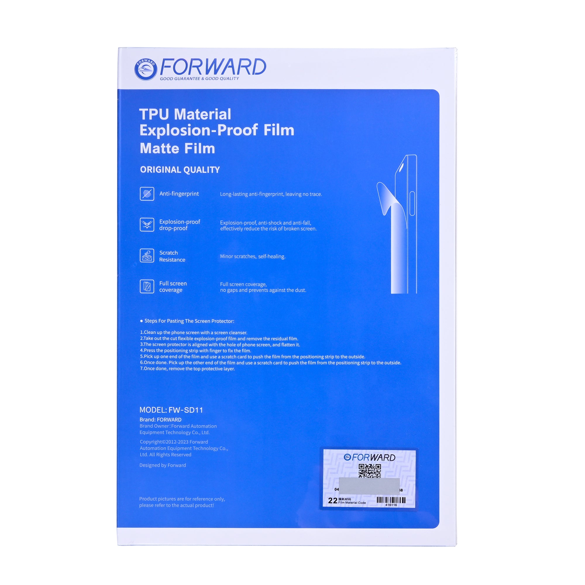 FORWARD 13 inch Anti-glare Flexible Explosion-proof Film (20er-Pack) – Bild 2